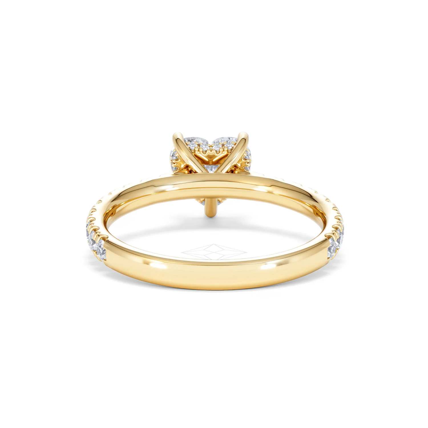 Amora Heart 1.47ct Hidden Halo Lab Diamond Engagement Ring With Side Stones Set in 18K Gold - Image 48
