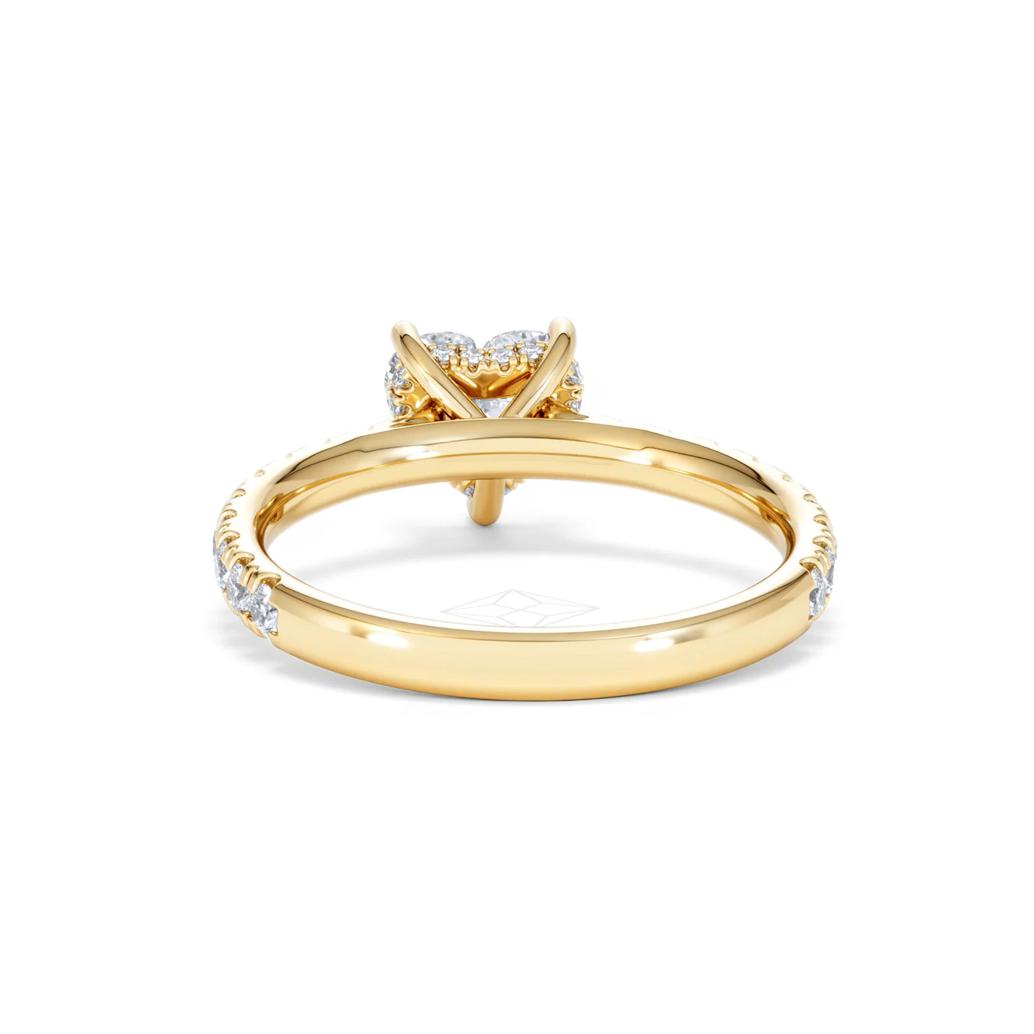 Amora Heart 1.47ct Hidden Halo Lab Diamond Engagement Ring With Side Stones Set in 18K Gold - Image 49