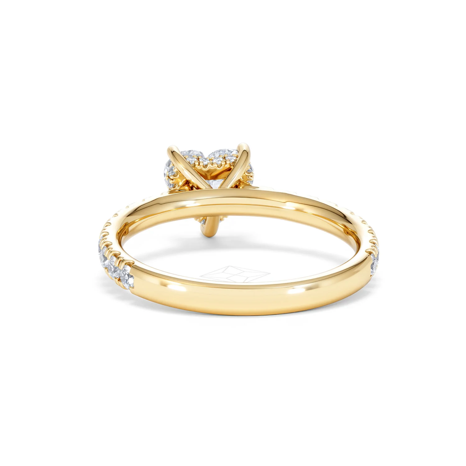Amora Heart 1.47ct Hidden Halo Lab Diamond Engagement Ring With Side Stones Set in 18K Gold - Image 50
