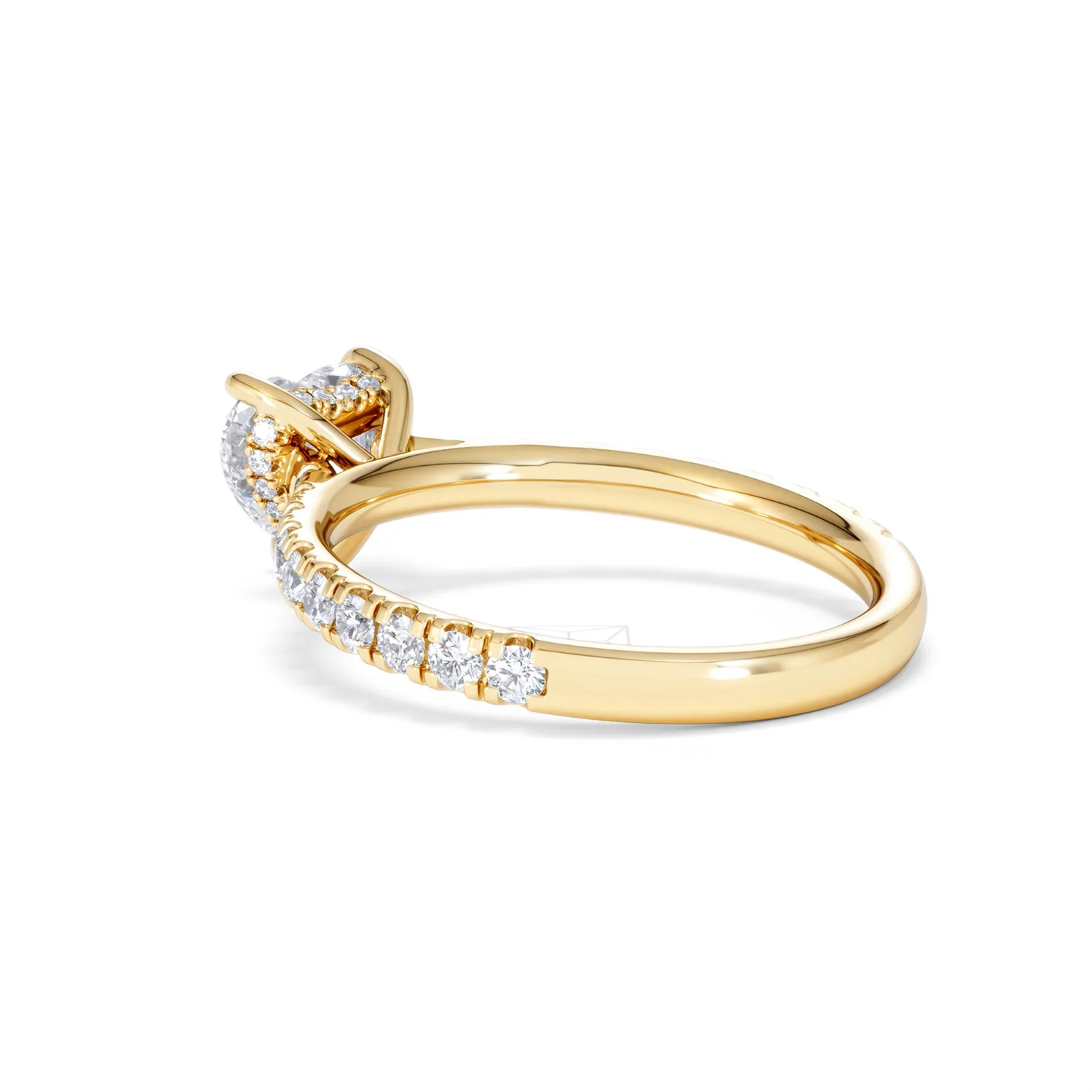 Amora Heart 1.47ct Hidden Halo Lab Diamond Engagement Ring With Side Stones Set in 18K Gold - Image 58