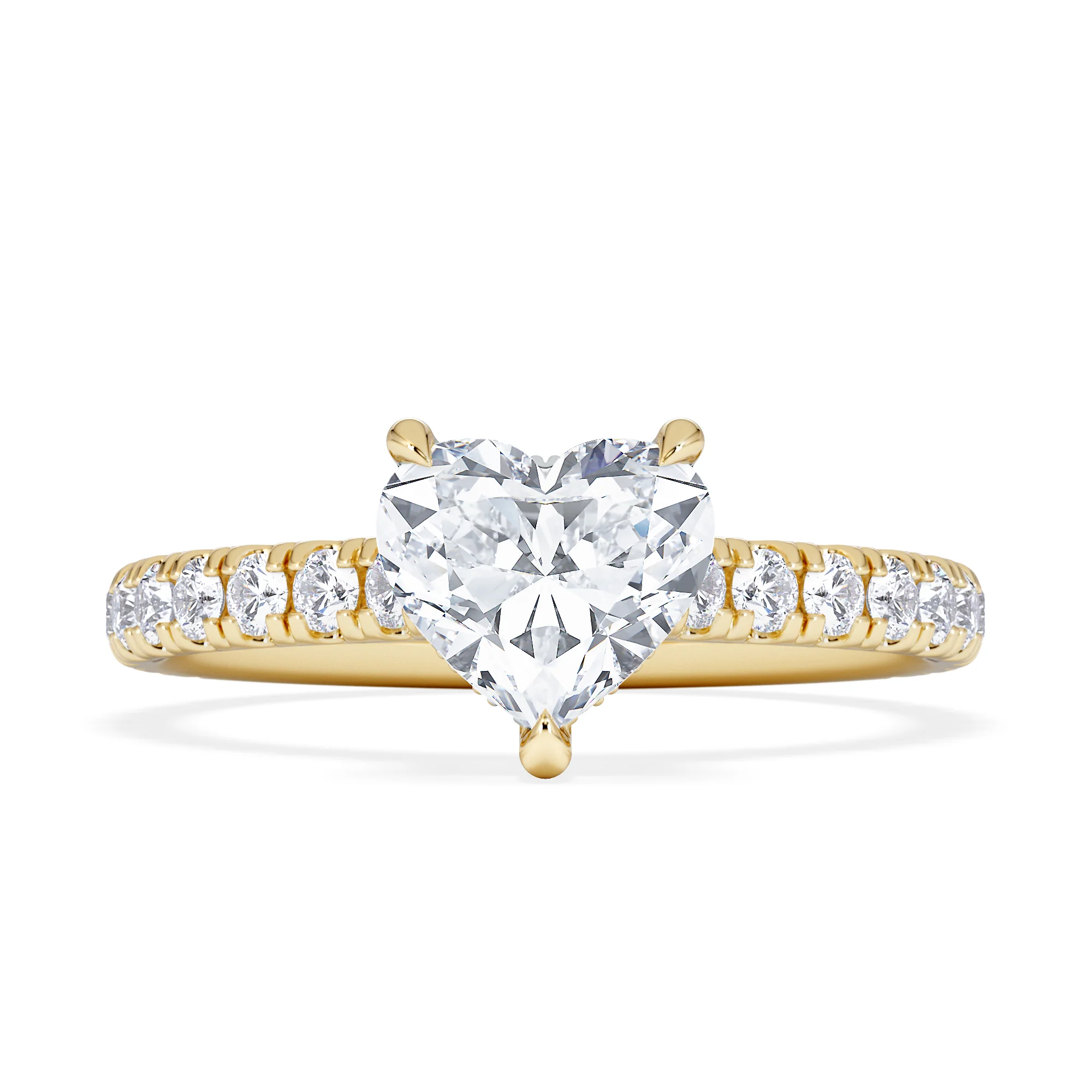 Amora Heart 1.47ct Hidden Halo Lab Diamond Engagement Ring With Side Stones Set in 18K Gold - Image 6