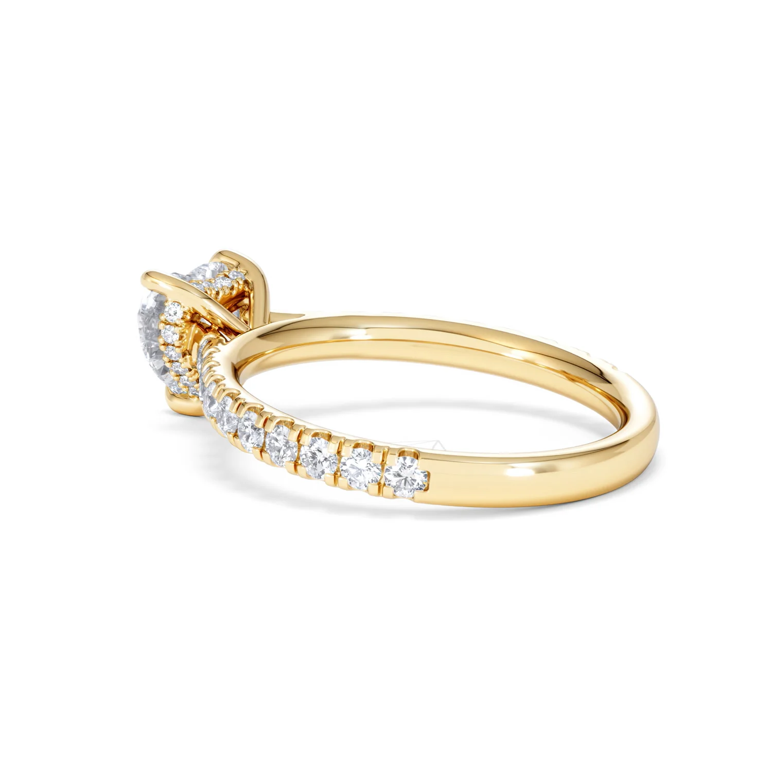 Amora Heart 1.47ct Hidden Halo Lab Diamond Engagement Ring With Side Stones Set in 18K Gold - Image 60