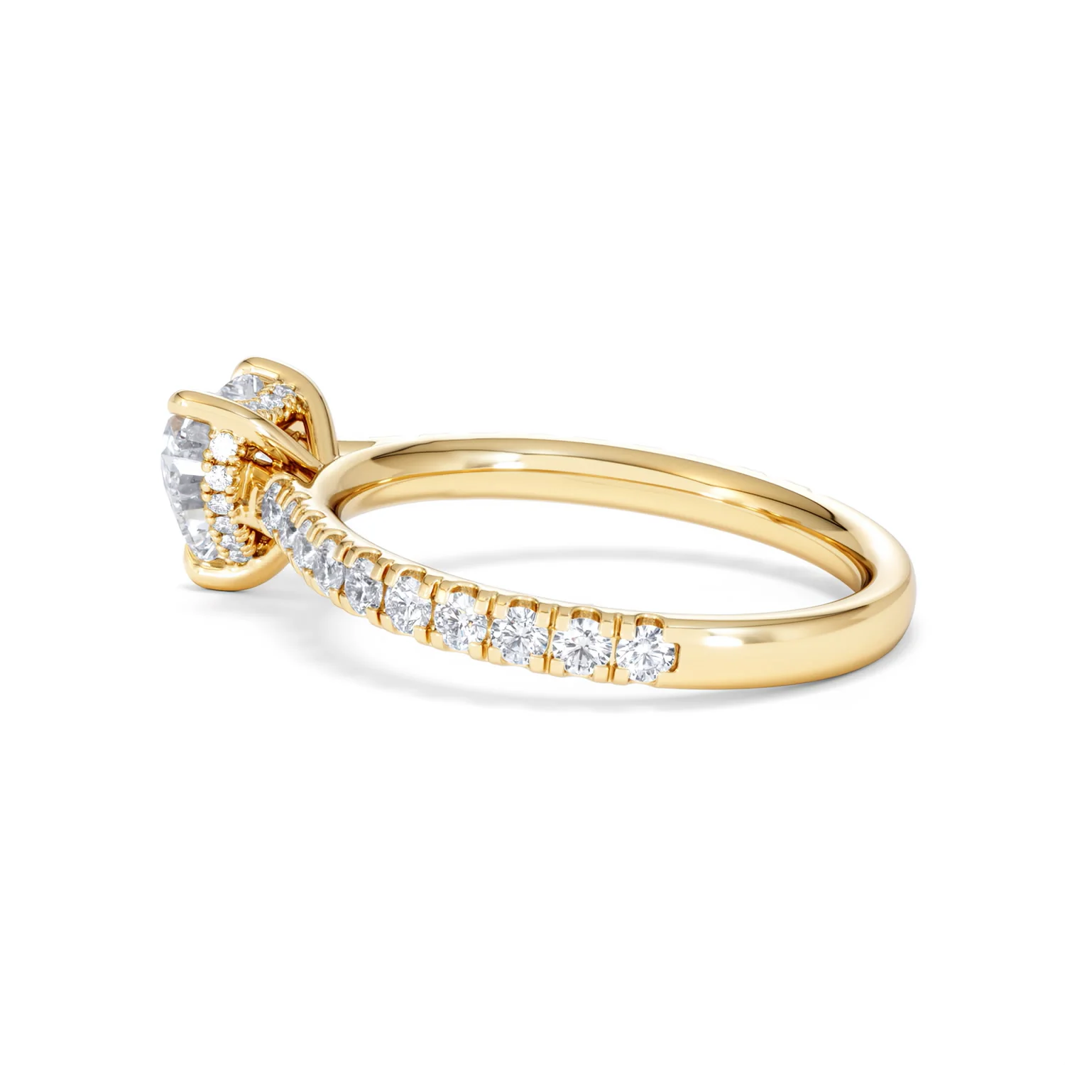 Amora Heart 1.47ct Hidden Halo Lab Diamond Engagement Ring With Side Stones Set in 18K Gold - Image 63