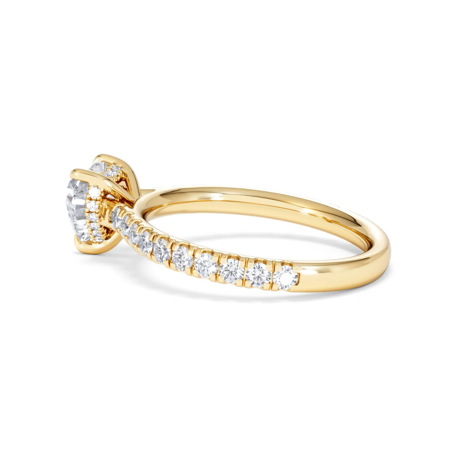 Amora Heart 1.47ct Hidden Halo Lab Diamond Engagement Ring With Side Stones Set in 18K Gold - Image 64