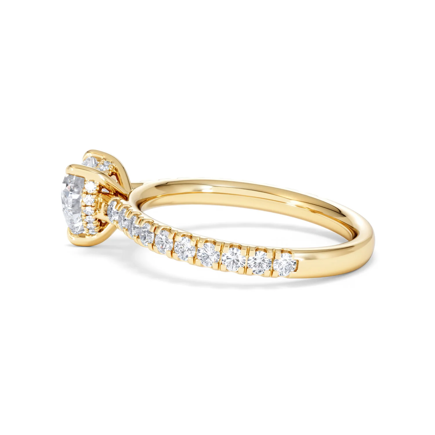 Amora Heart 1.47ct Hidden Halo Lab Diamond Engagement Ring With Side Stones Set in 18K Gold - Image 65