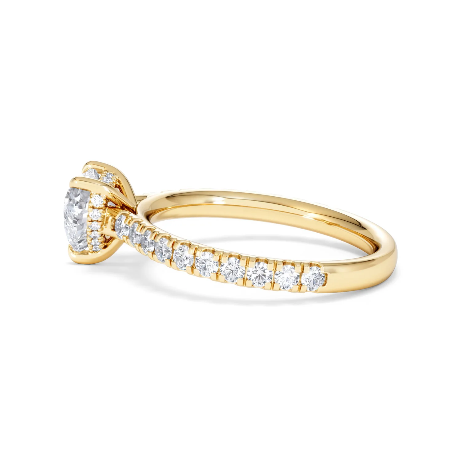 Amora Heart 1.47ct Hidden Halo Lab Diamond Engagement Ring With Side Stones Set in 18K Gold - Image 66