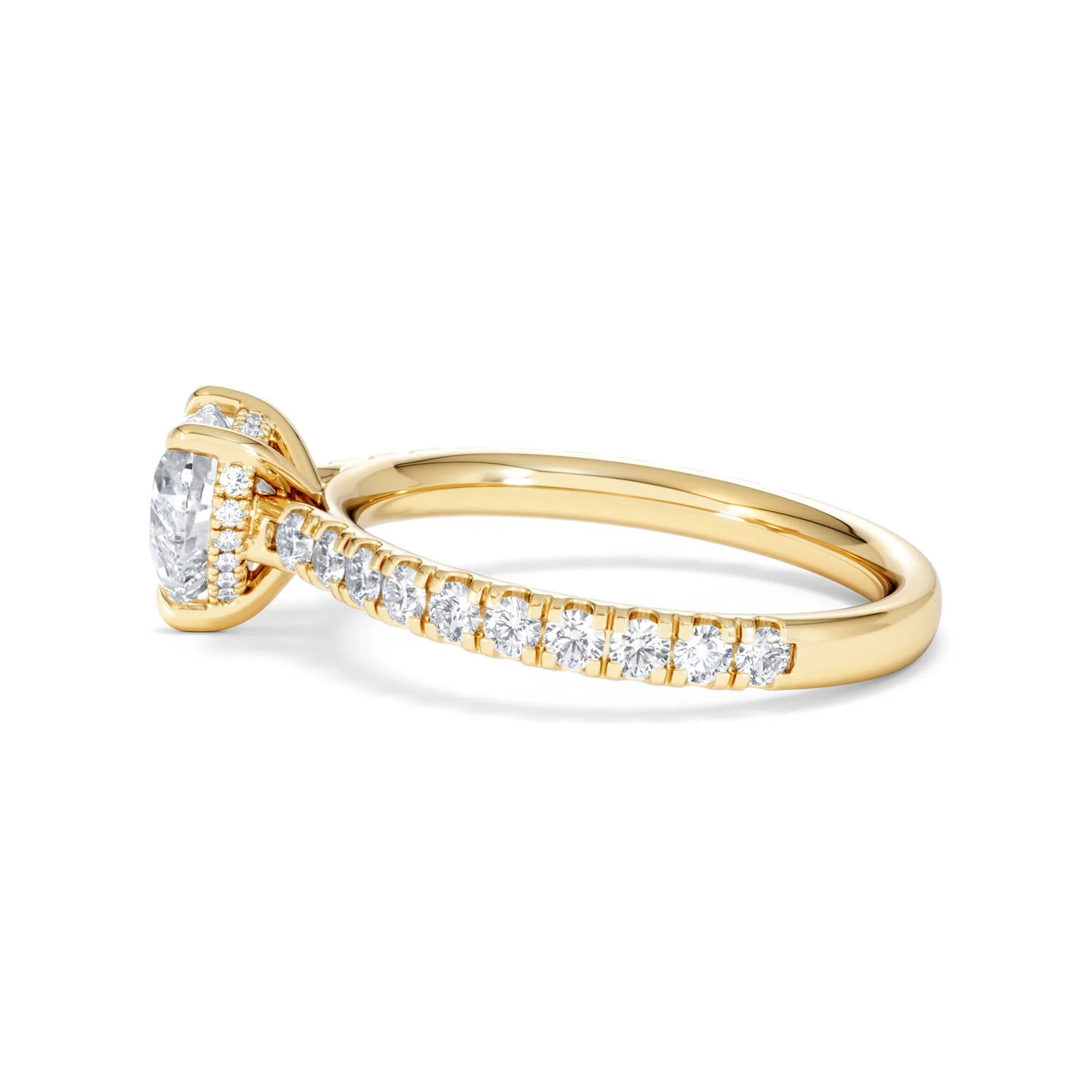 Amora Heart 1.47ct Hidden Halo Lab Diamond Engagement Ring With Side Stones Set in 18K Gold - Image 67