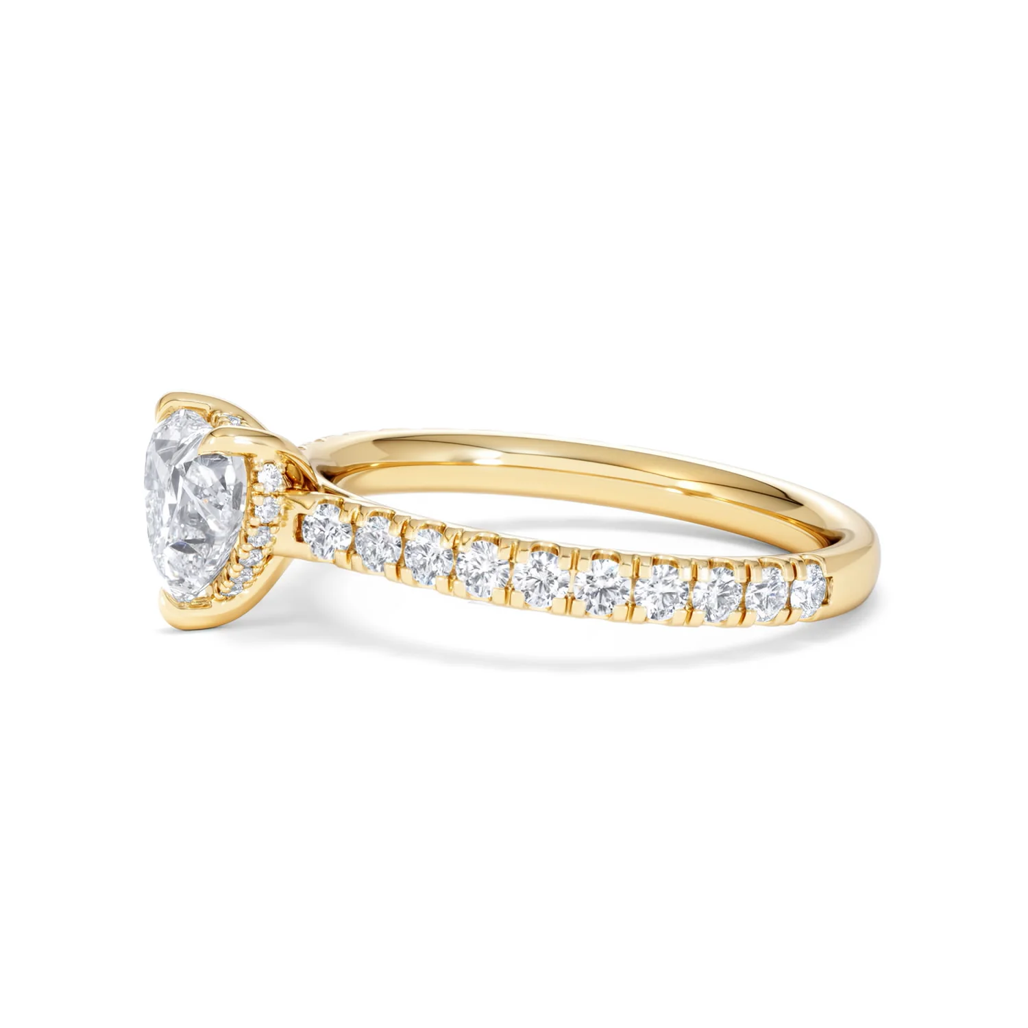 Amora Heart 1.47ct Hidden Halo Lab Diamond Engagement Ring With Side Stones Set in 18K Gold - Image 72