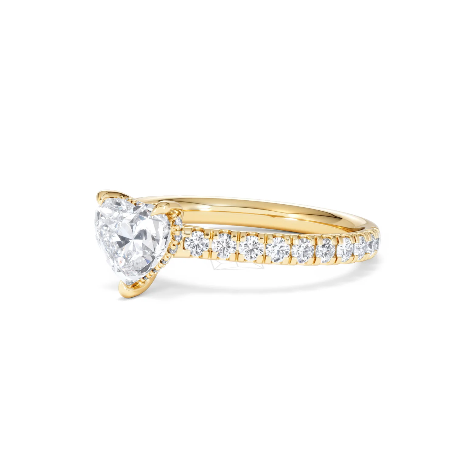Amora Heart 1.47ct Hidden Halo Lab Diamond Engagement Ring With Side Stones Set in 18K Gold - Image 79