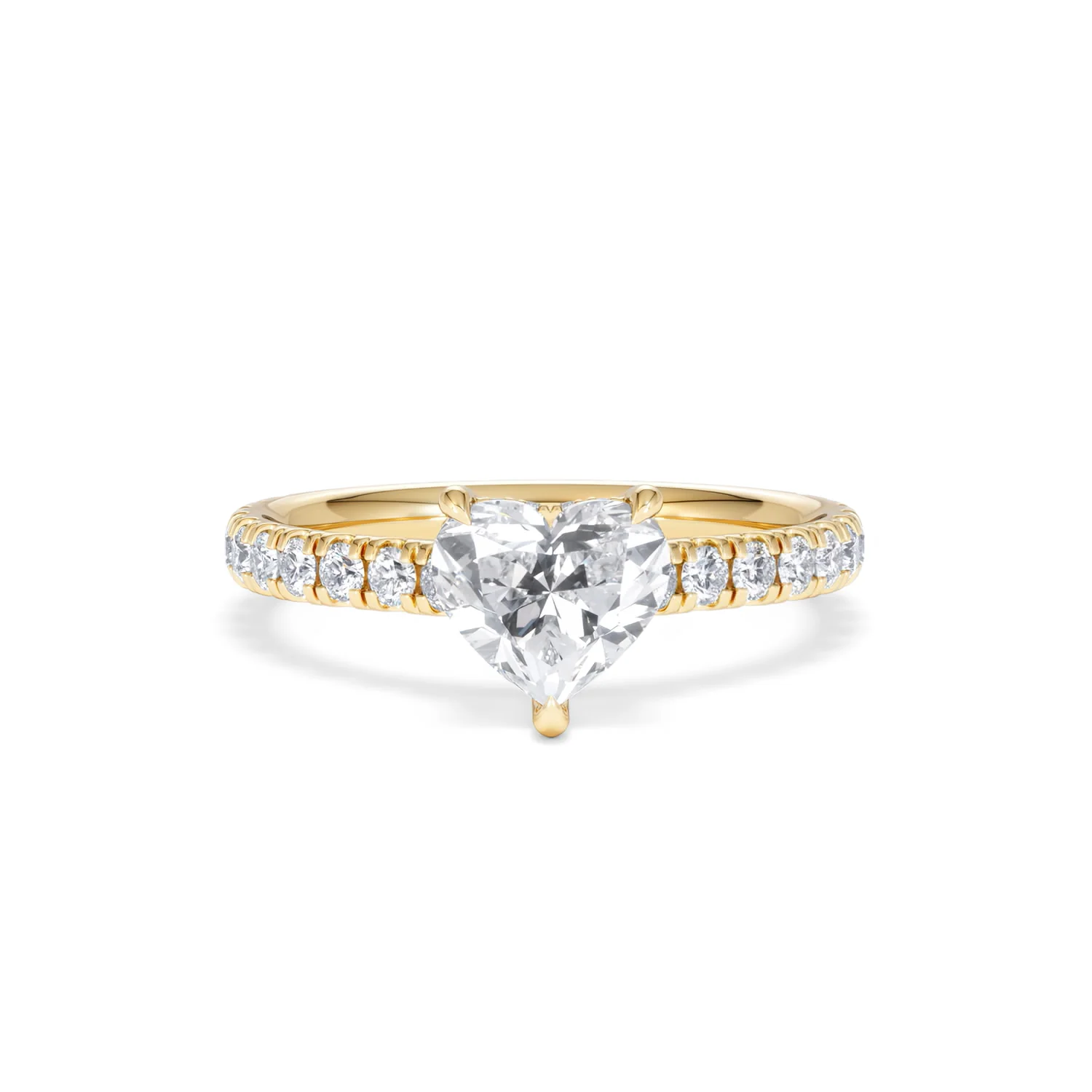 Amora Heart 1.47ct Hidden Halo Lab Diamond Engagement Ring With Side Stones Set in 18K Gold - Image 8