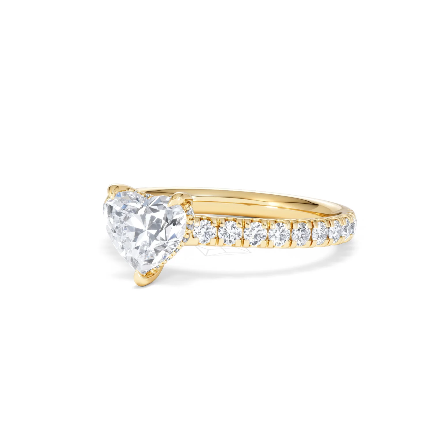 Amora Heart 1.47ct Hidden Halo Lab Diamond Engagement Ring With Side Stones Set in 18K Gold - Image 81