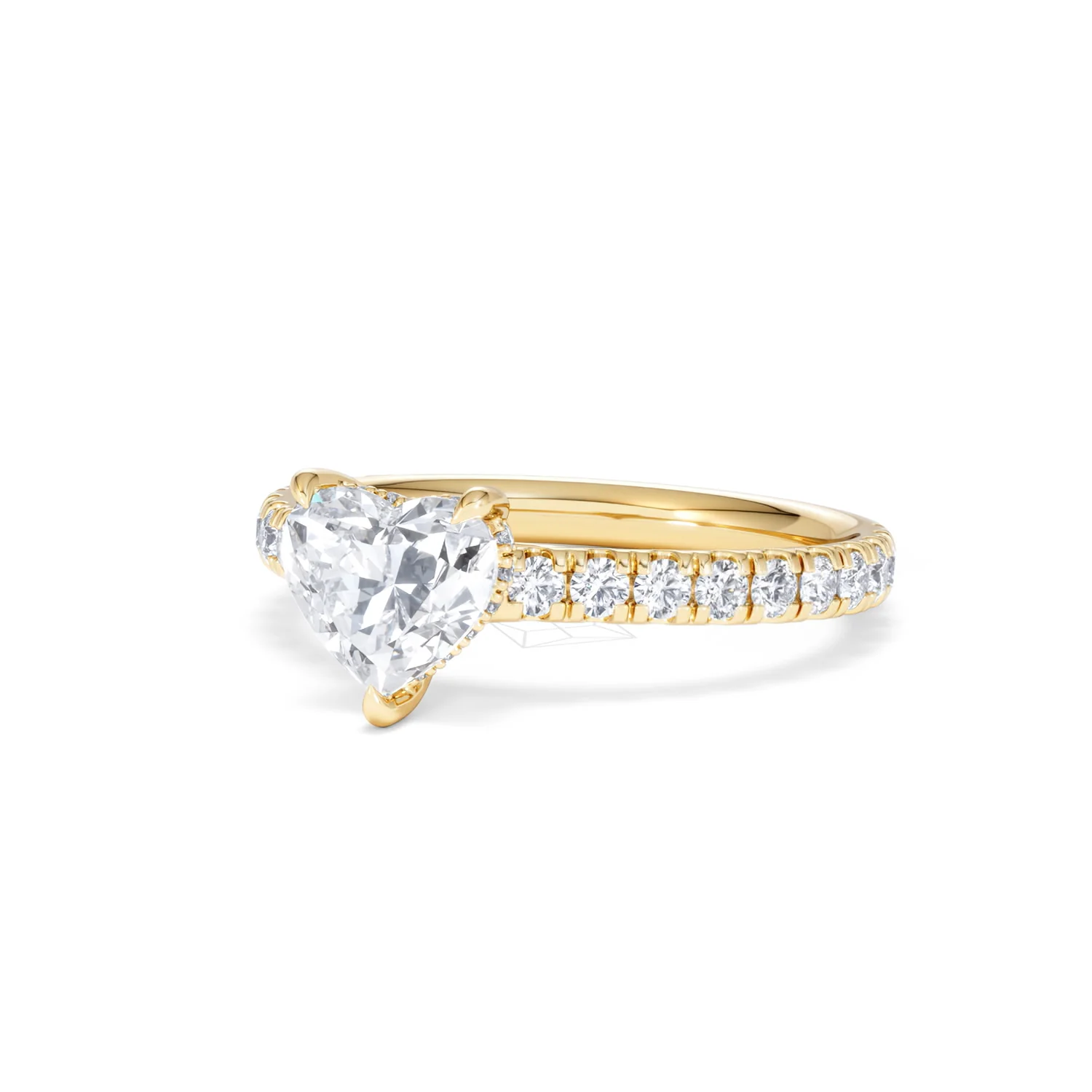 Amora Heart 1.47ct Hidden Halo Lab Diamond Engagement Ring With Side Stones Set in 18K Gold - Image 82