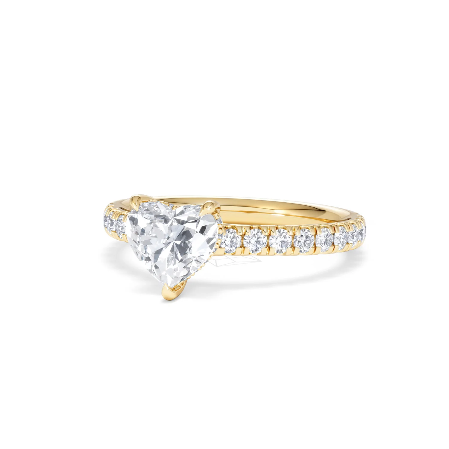 Amora Heart 1.47ct Hidden Halo Lab Diamond Engagement Ring With Side Stones Set in 18K Gold - Image 83