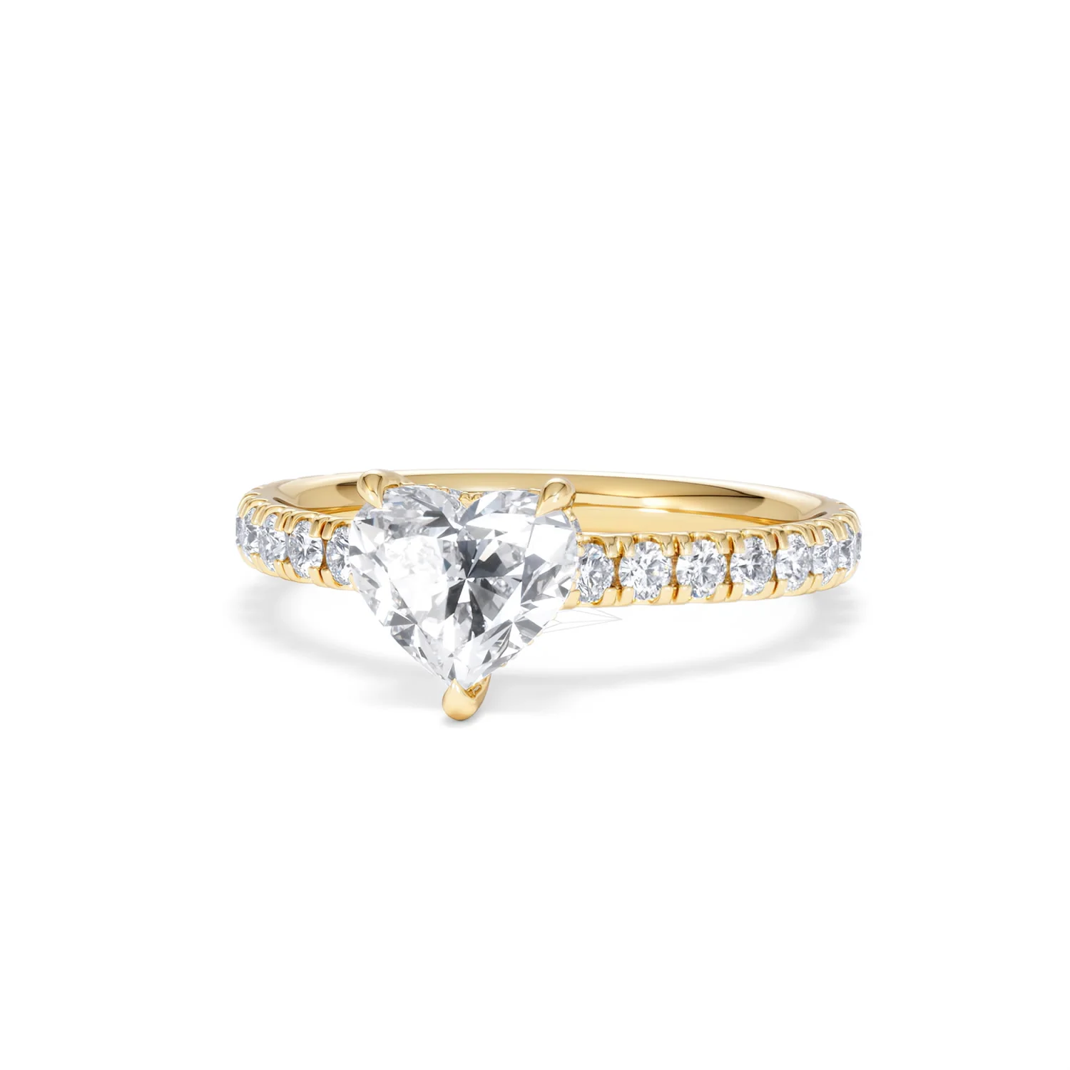 Amora Heart 1.47ct Hidden Halo Lab Diamond Engagement Ring With Side Stones Set in 18K Gold - Image 85