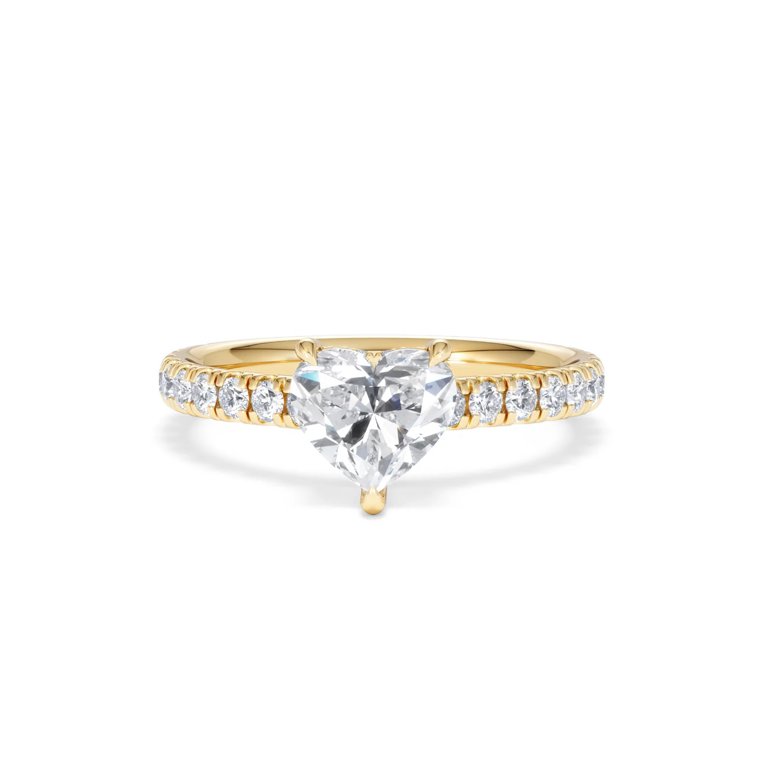 Amora Heart 1.47ct Hidden Halo Lab Diamond Engagement Ring With Side Stones Set in 18K Gold - Image 87