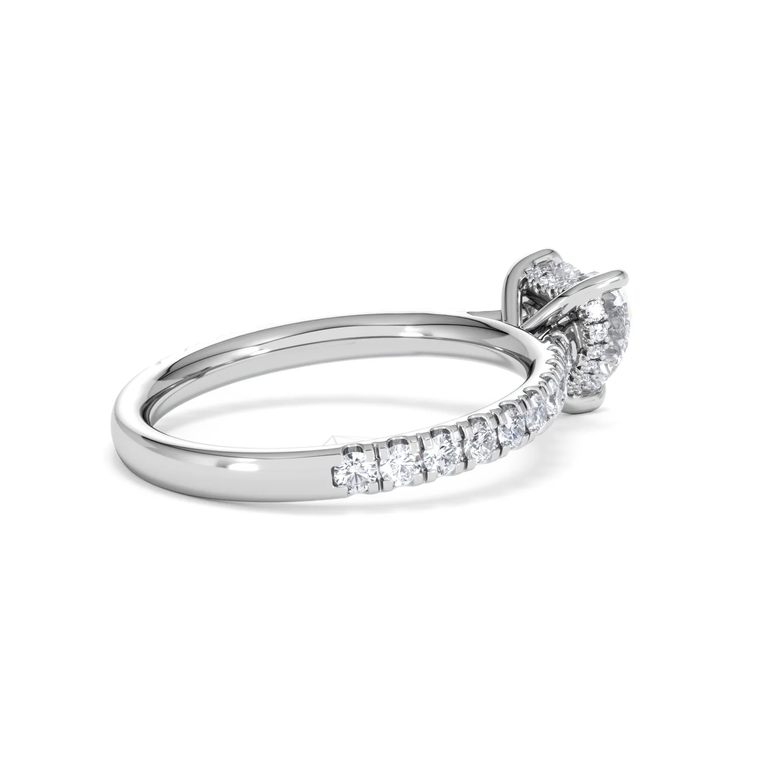 Amora Heart 1.47ct Hidden Halo Lab Diamond Engagement Ring With Side Stones Set in 18K Platinum - Image 35