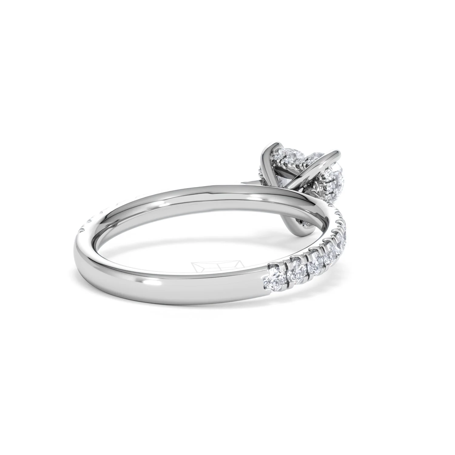 Amora Heart 1.47ct Hidden Halo Lab Diamond Engagement Ring With Side Stones Set in 18K Platinum - Image 40