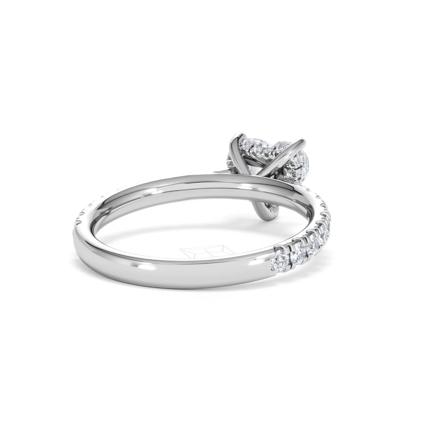 Amora Heart 1.47ct Hidden Halo Lab Diamond Engagement Ring With Side Stones Set in 18K Platinum - Image 42