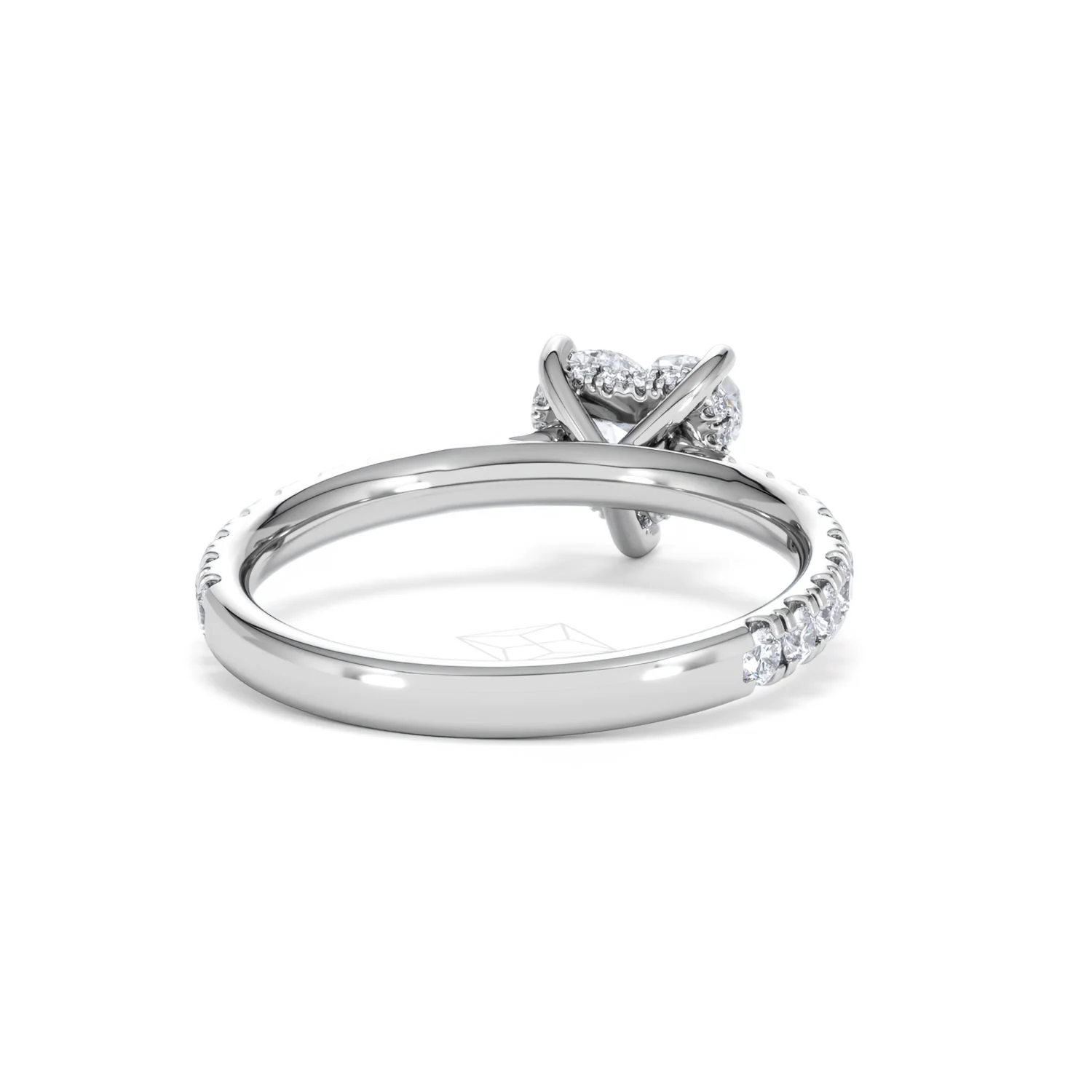 Amora Heart 1.47ct Hidden Halo Lab Diamond Engagement Ring With Side Stones Set in 18K Platinum - Image 44