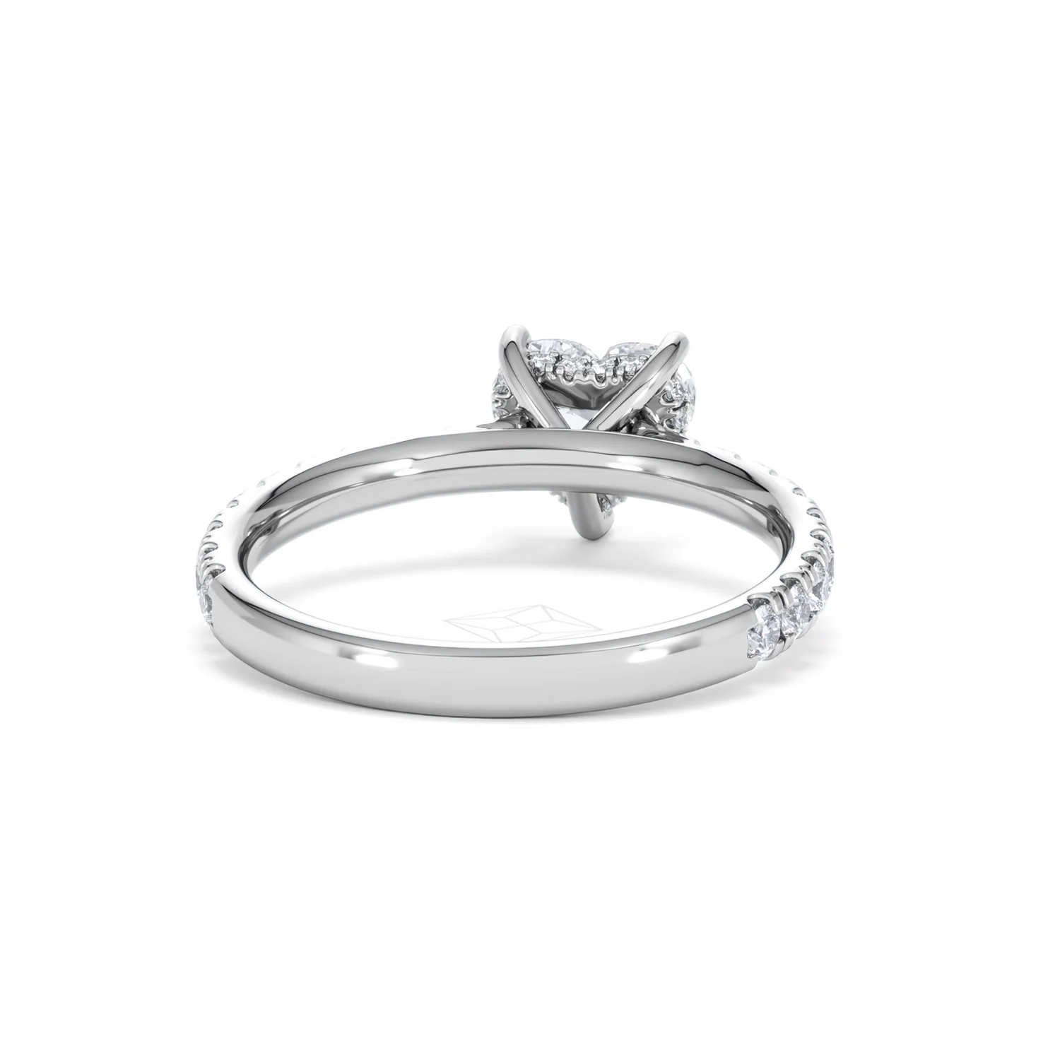 Amora Heart 1.47ct Hidden Halo Lab Diamond Engagement Ring With Side Stones Set in 18K Platinum - Image 45