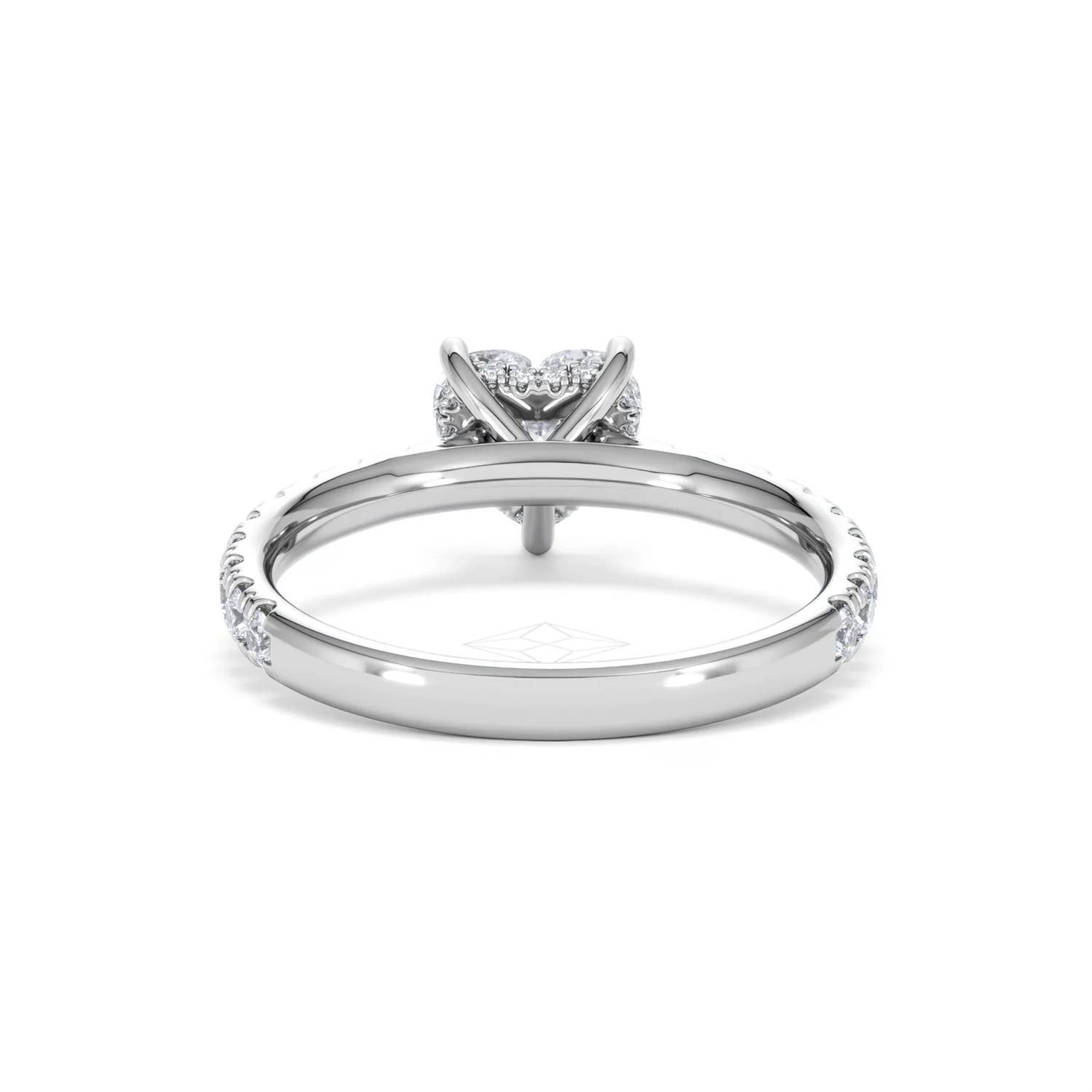 Amora Heart 1.47ct Hidden Halo Lab Diamond Engagement Ring With Side Stones Set in 18K Platinum - Image 48