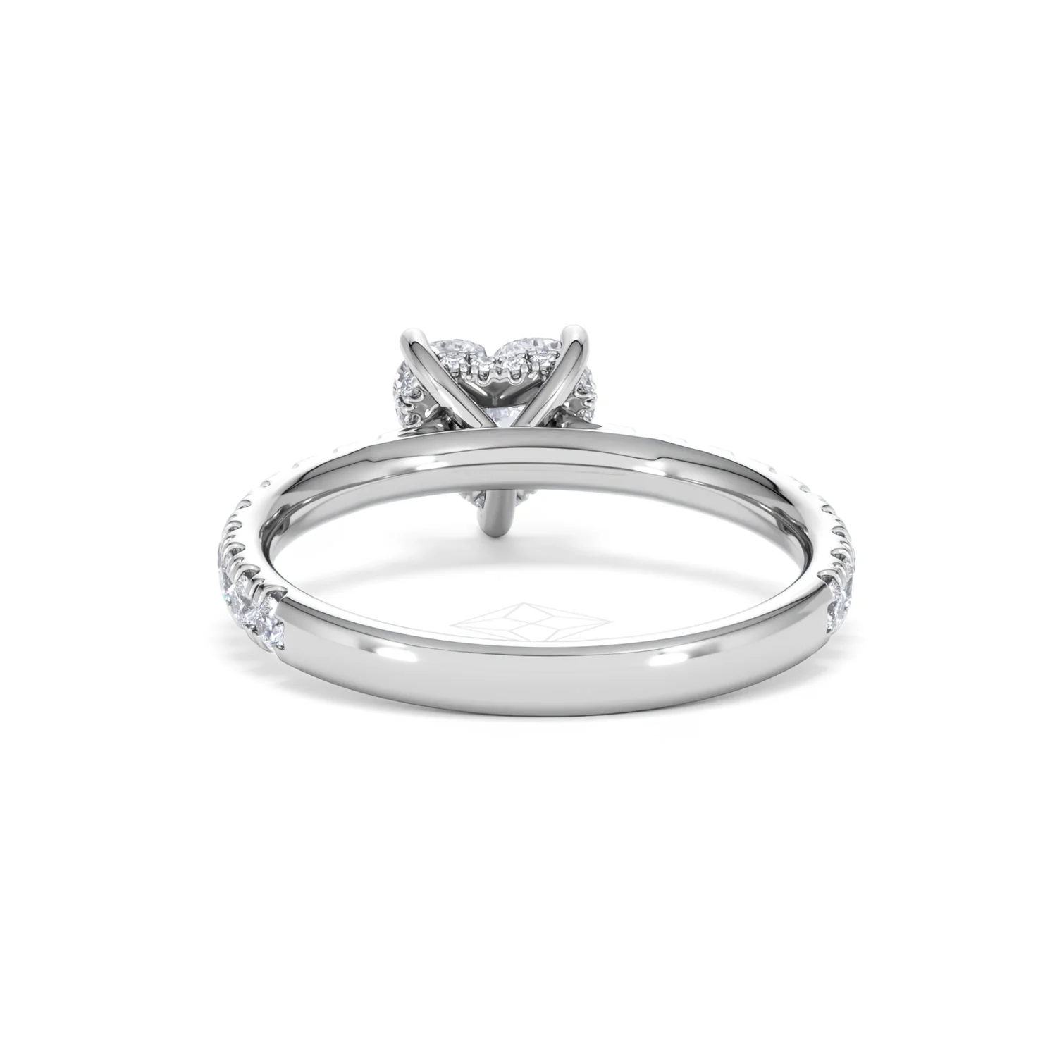 Amora Heart 1.47ct Hidden Halo Lab Diamond Engagement Ring With Side Stones Set in 18K Platinum - Image 49