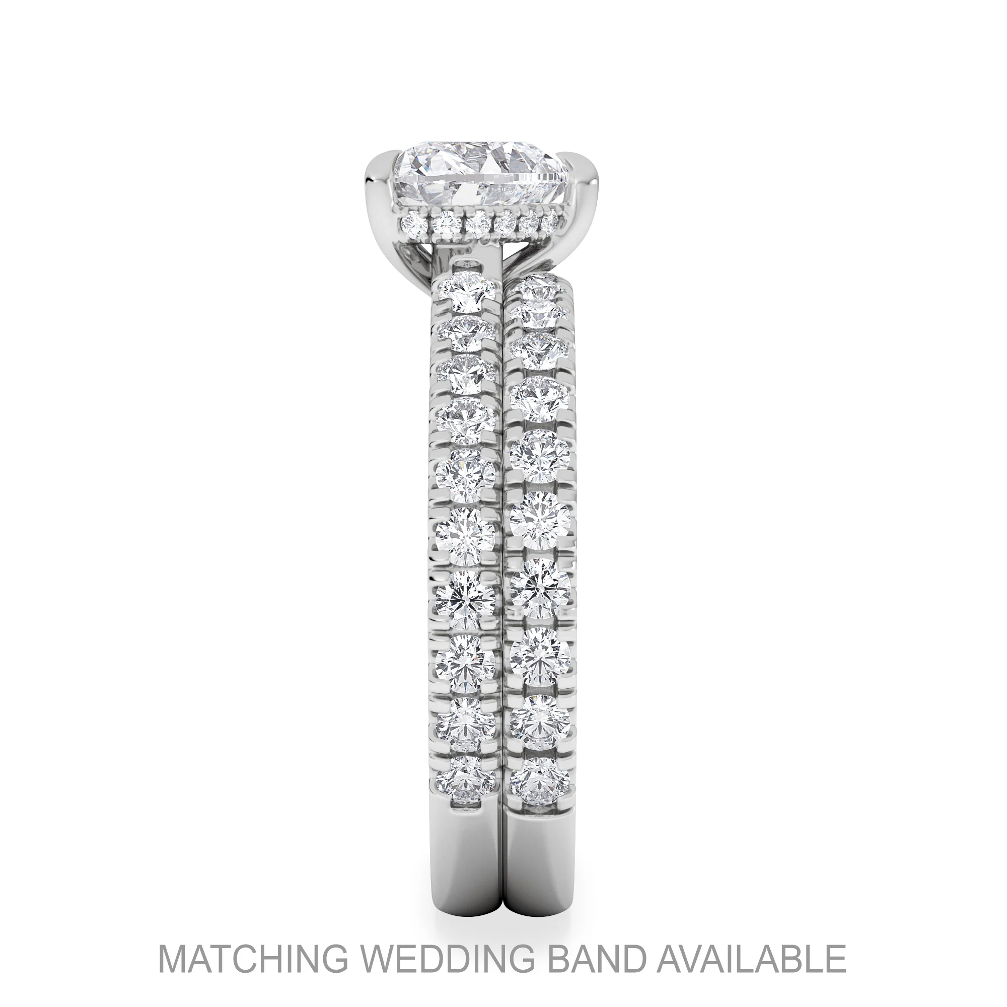 Amora Heart 1.47ct Hidden Halo Lab Diamond Engagement Ring With Side Stones Set in 18K Platinum - Image 5