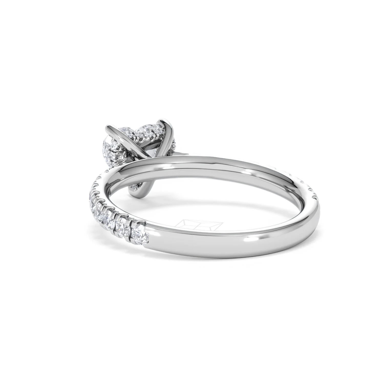 Amora Heart 1.47ct Hidden Halo Lab Diamond Engagement Ring With Side Stones Set in 18K Platinum - Image 54