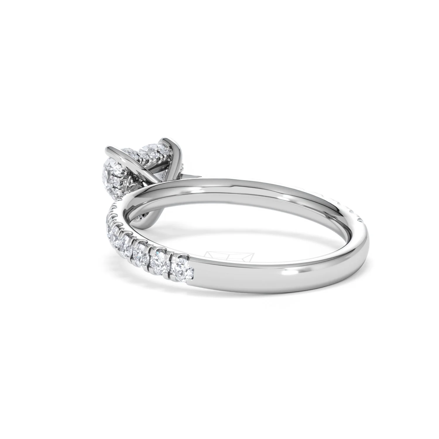 Amora Heart 1.47ct Hidden Halo Lab Diamond Engagement Ring With Side Stones Set in 18K Platinum - Image 56