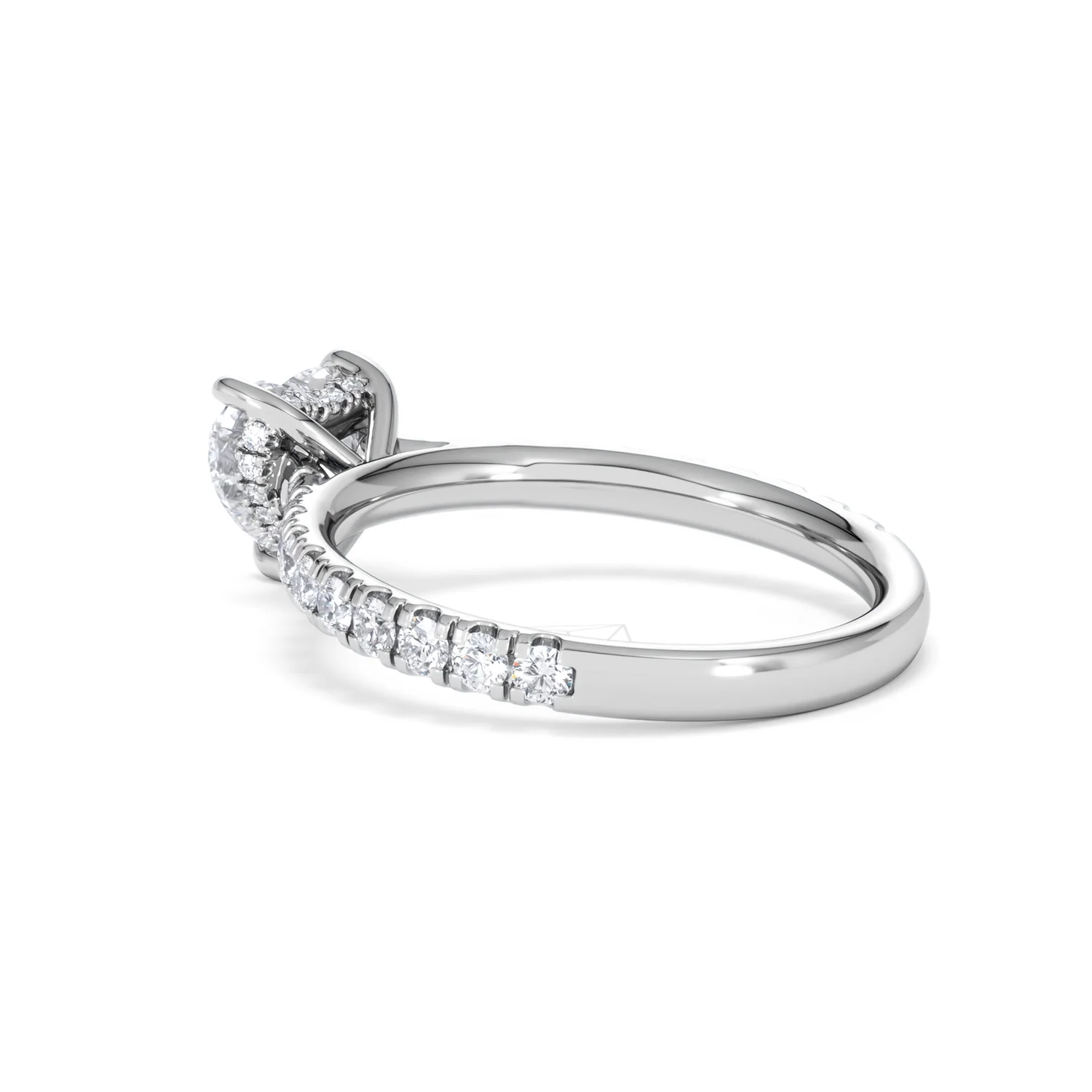 Amora Heart 1.47ct Hidden Halo Lab Diamond Engagement Ring With Side Stones Set in 18K Platinum - Image 59
