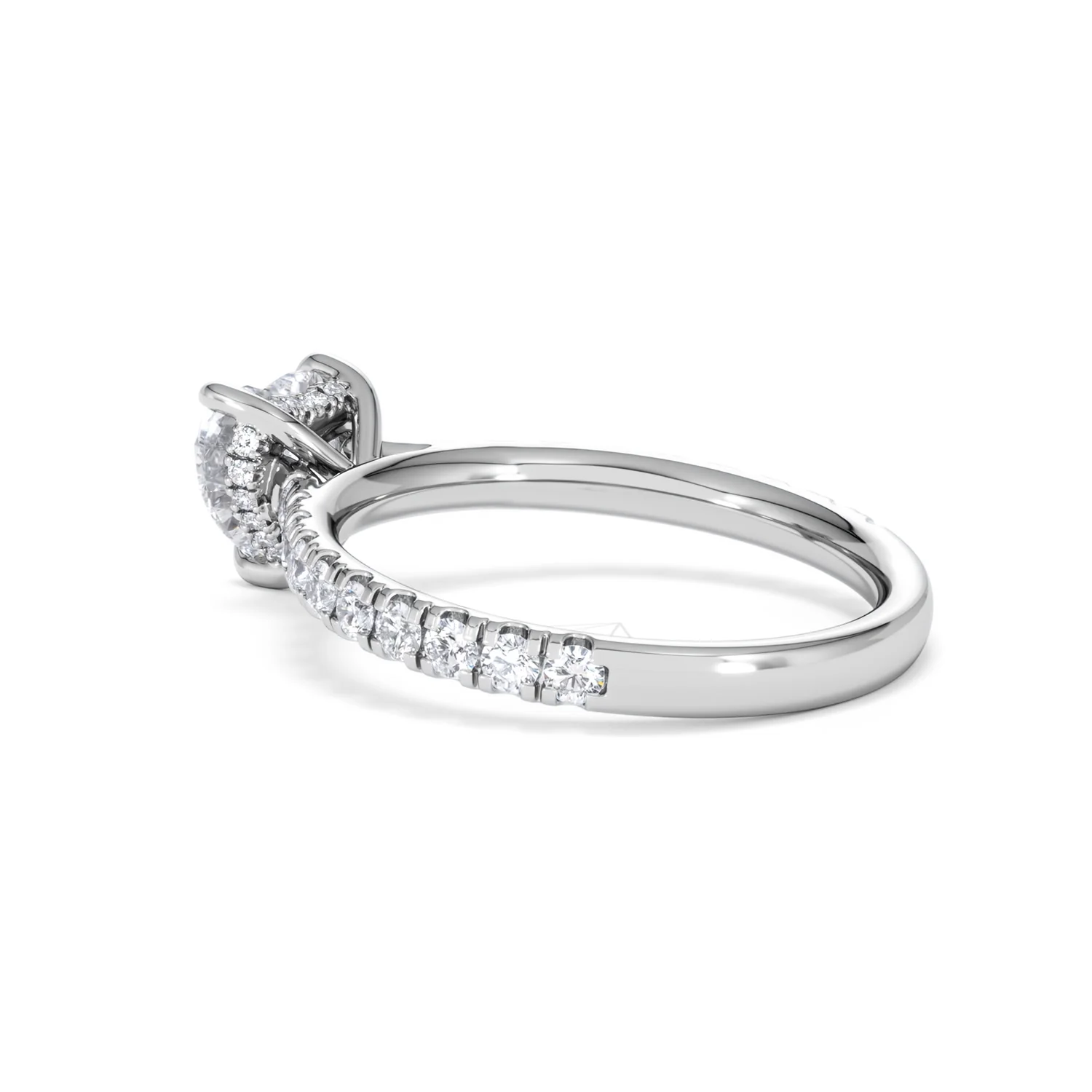 Amora Heart 1.47ct Hidden Halo Lab Diamond Engagement Ring With Side Stones Set in 18K Platinum - Image 60