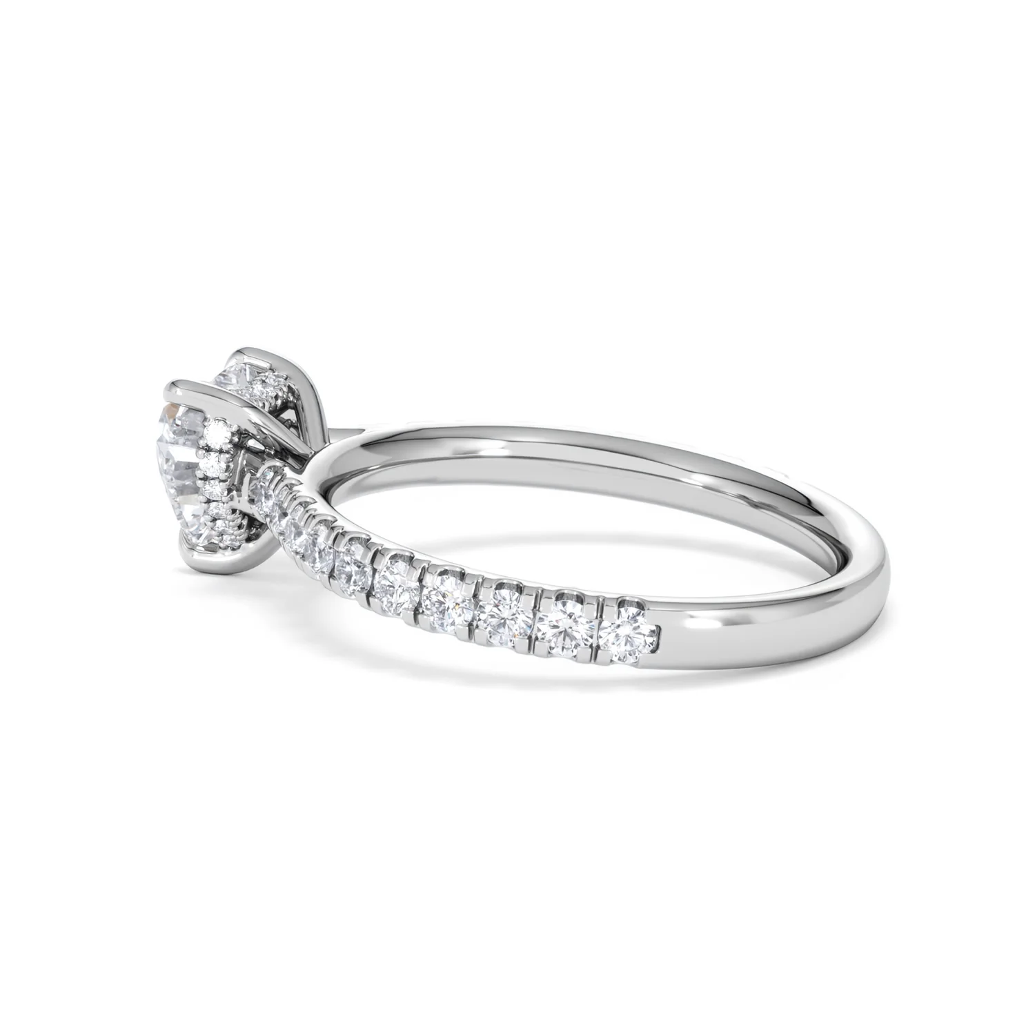 Amora Heart 1.47ct Hidden Halo Lab Diamond Engagement Ring With Side Stones Set in 18K Platinum - Image 63