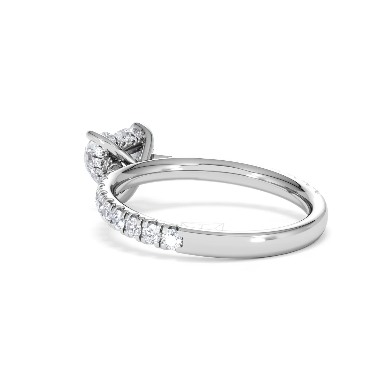 Amora Heart 1.47ct Hidden Halo Lab Diamond Engagement Ring With Side Stones Set in 18K White Gold - Image 57