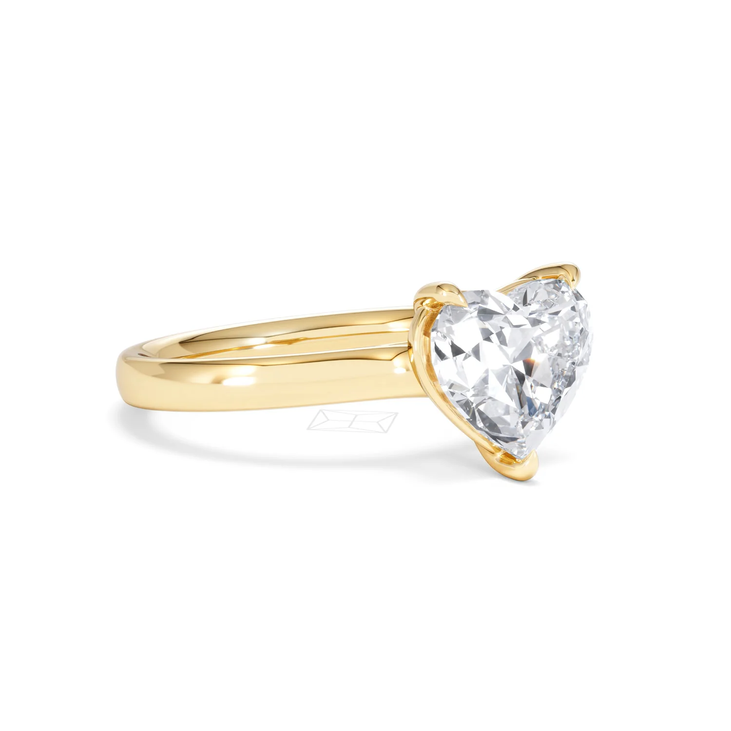 Amora Heart 2.00ct Lab Diamond Engagement Ring F/VS Set in 18K Gold - Image 16