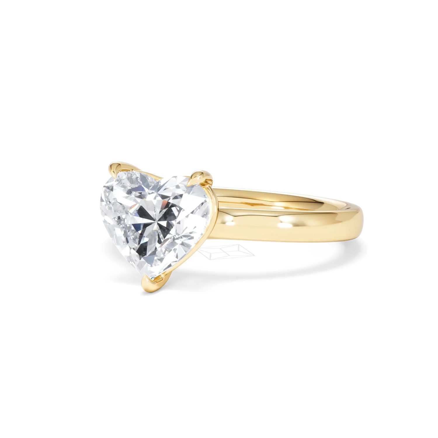 Amora Heart 2.00ct Lab Diamond Engagement Ring F/VS Set in 18K Gold - Image 82