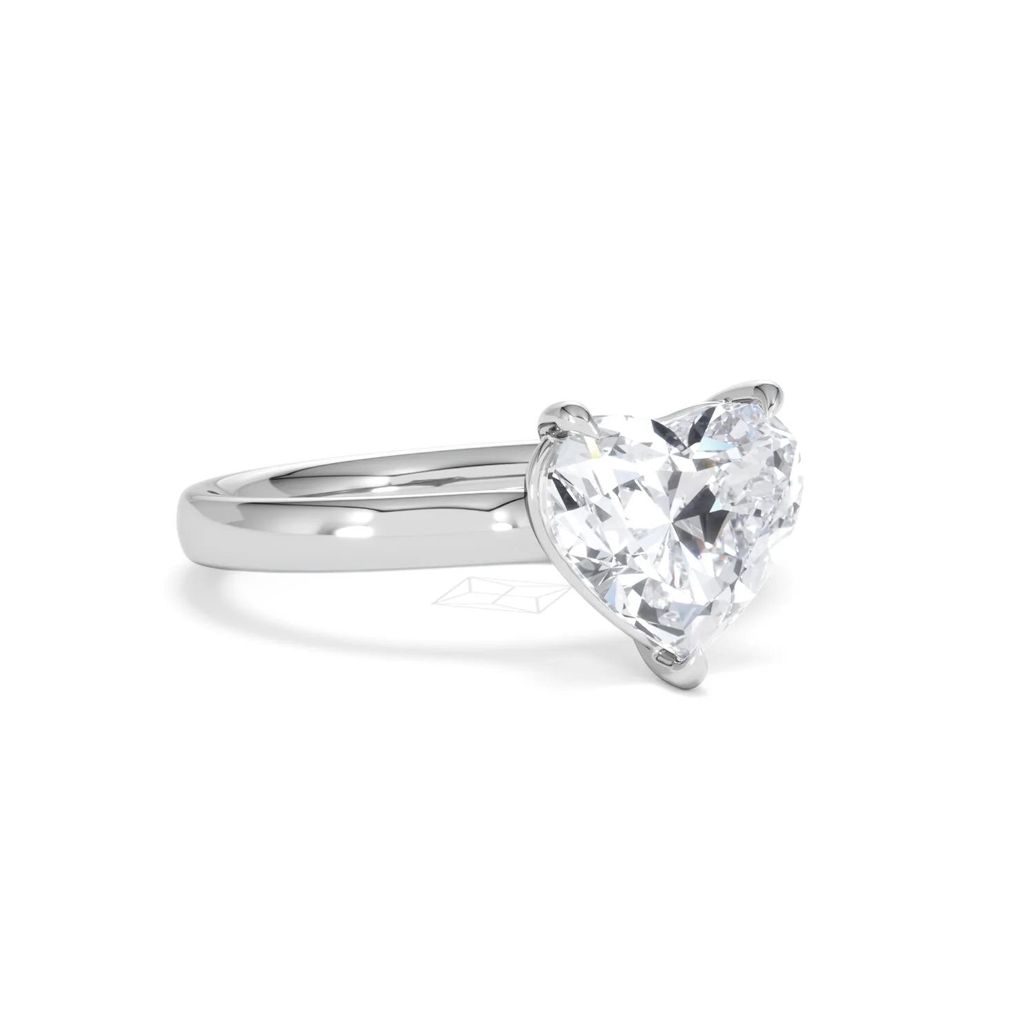 Amora Heart 2.00ct Lab Diamond Engagement Ring F/VS Set in 18K White Gold - Image 14
