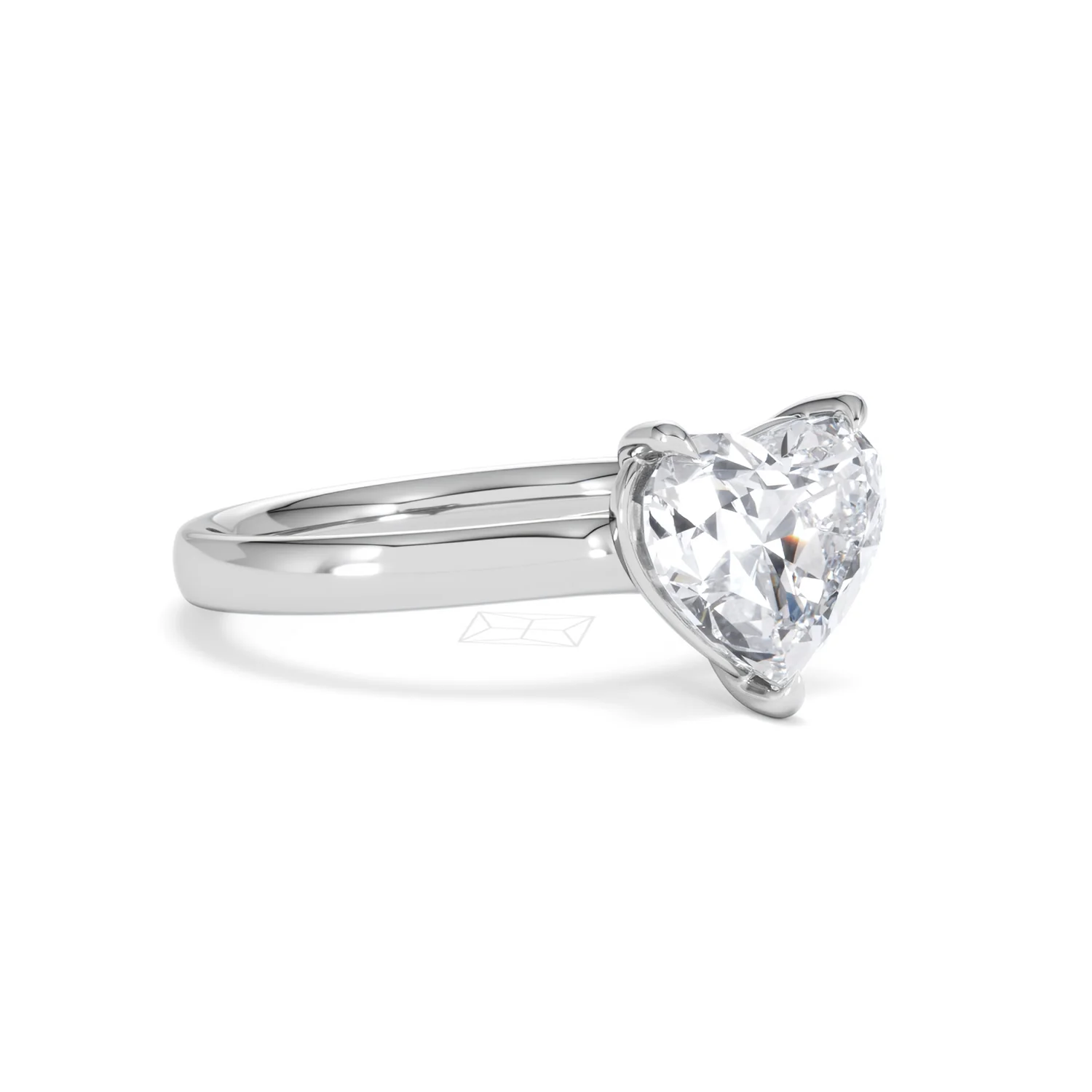 Amora Heart 2.00ct Lab Diamond Engagement Ring F/VS Set in 18K White Gold - Image 16