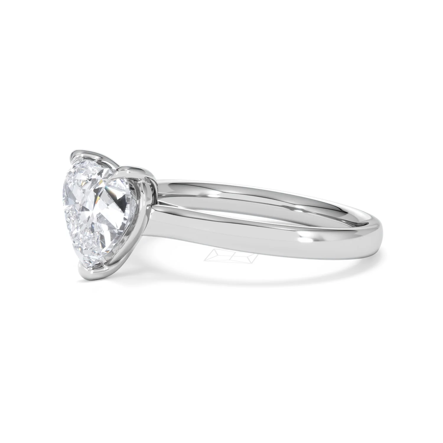 Amora Heart 2.00ct Lab Diamond Engagement Ring F/VS Set in 18K White Gold - Image 75