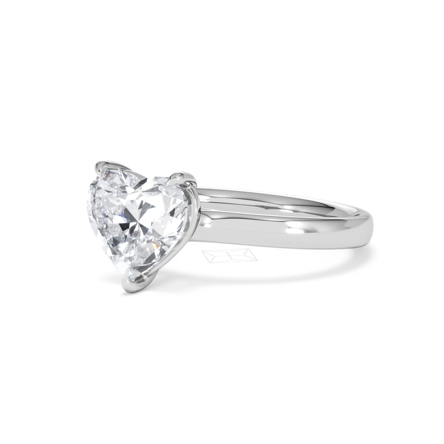 Amora Heart 2.00ct Lab Diamond Engagement Ring F/VS Set in 18K White Gold - Image 80