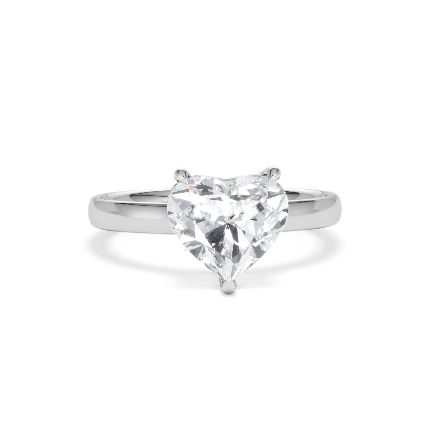 Amora Heart 2.00ct Lab Diamond Engagement Ring F/VS Set in 18K White Gold - Image 9
