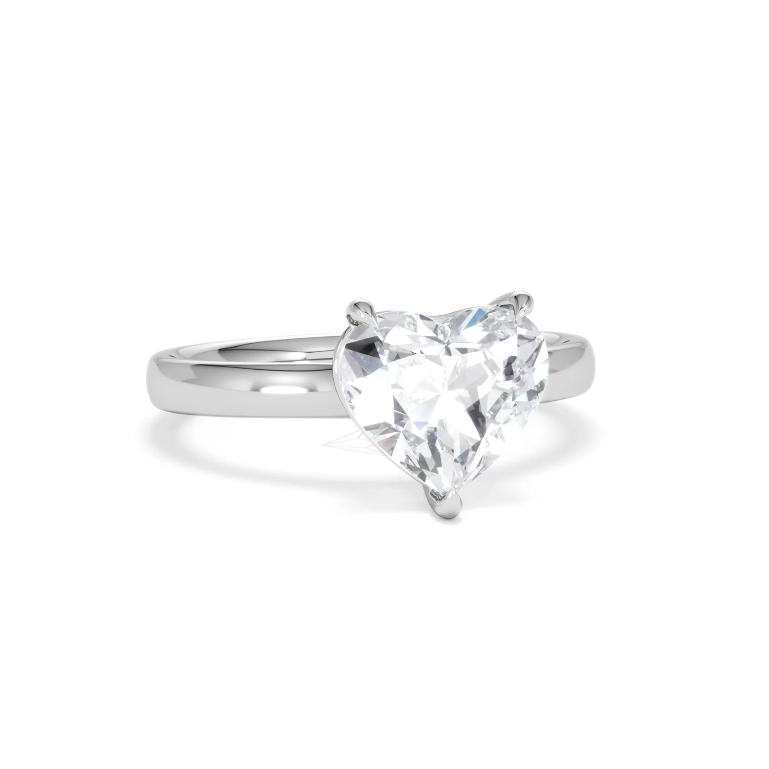 Amora Heart 2.00ct Lab Diamond Engagement Ring F/VS Set in Platinum - Image 11