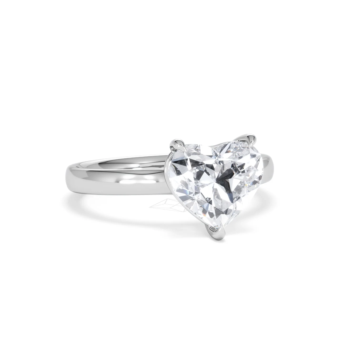 Amora Heart 2.00ct Lab Diamond Engagement Ring F/VS Set in Platinum - Image 12