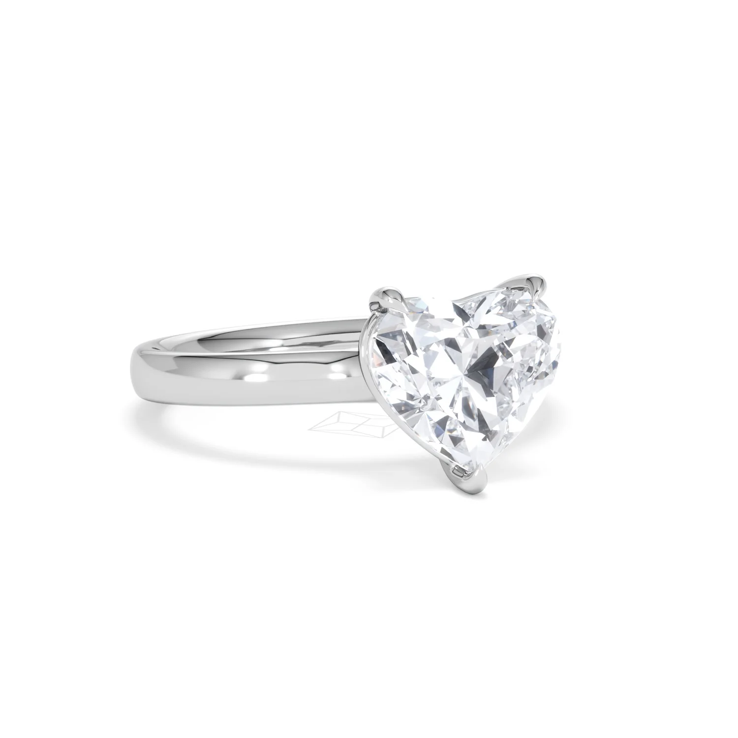 Amora Heart 2.00ct Lab Diamond Engagement Ring F/VS Set in Platinum - Image 13