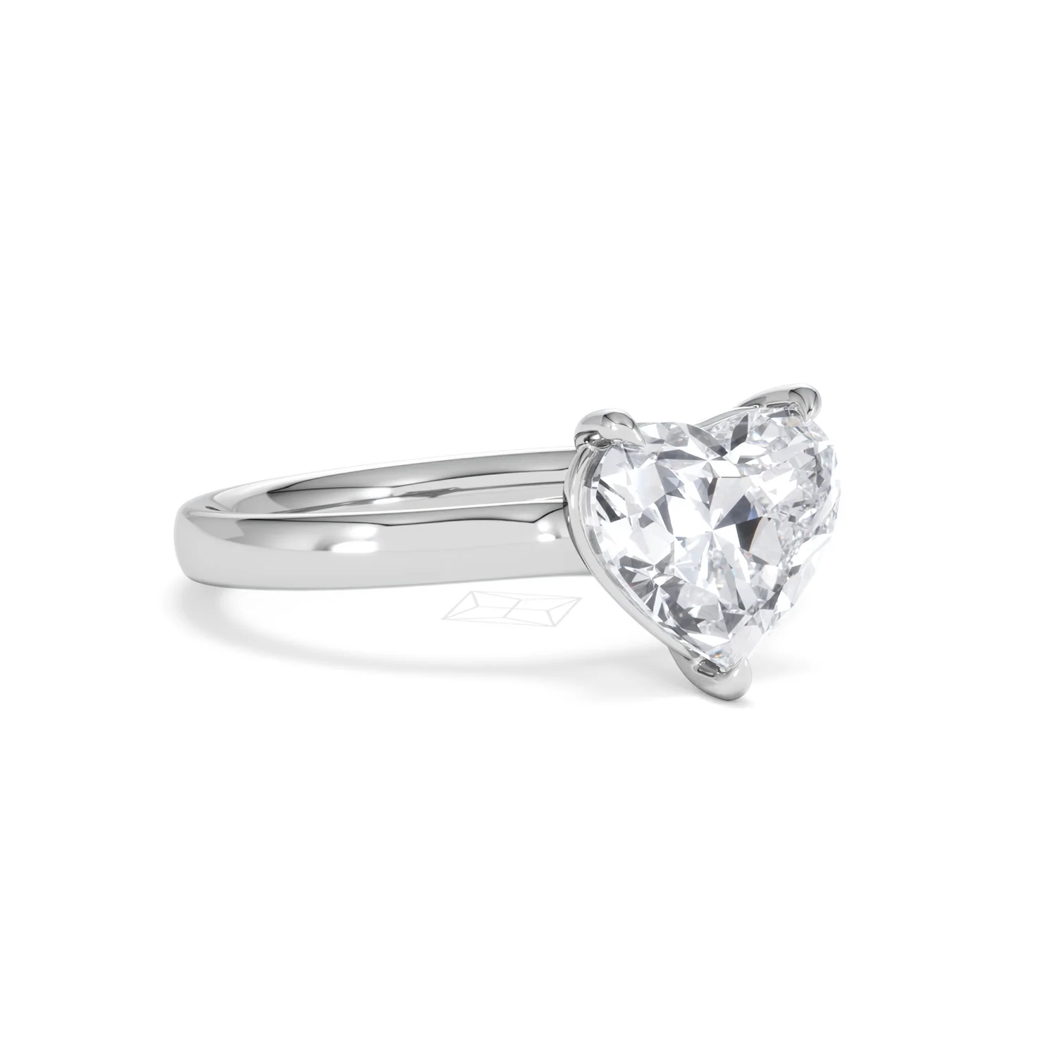 Amora Heart 2.00ct Lab Diamond Engagement Ring F/VS Set in Platinum - Image 15