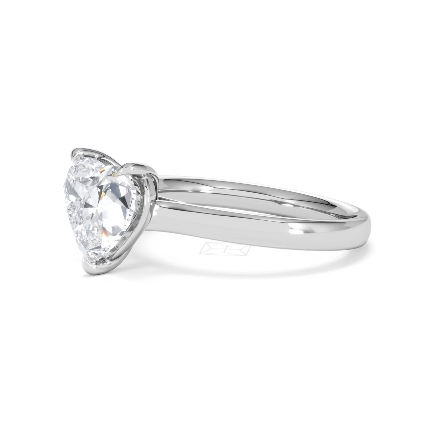 Amora Heart 2.00ct Lab Diamond Engagement Ring F/VS Set in Platinum - Image 76