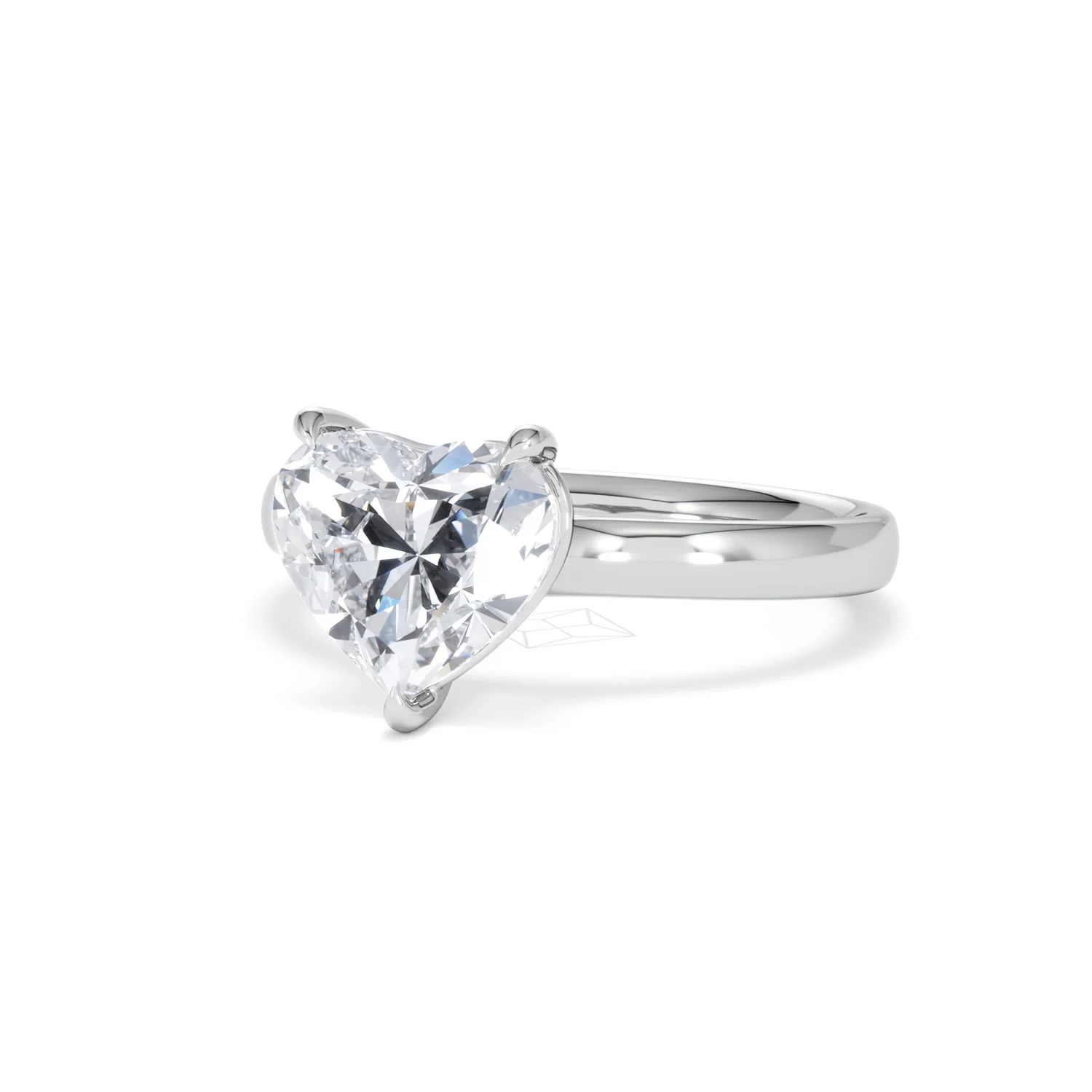 Amora Heart 2.00ct Lab Diamond Engagement Ring F/VS Set in Platinum - Image 83
