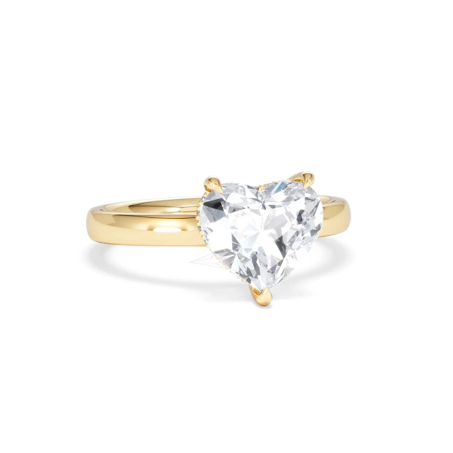 Amora Heart 2.09ct Hidden Halo Lab Diamond Engagement Ring F/VS Set in 18K Gold - Image 11