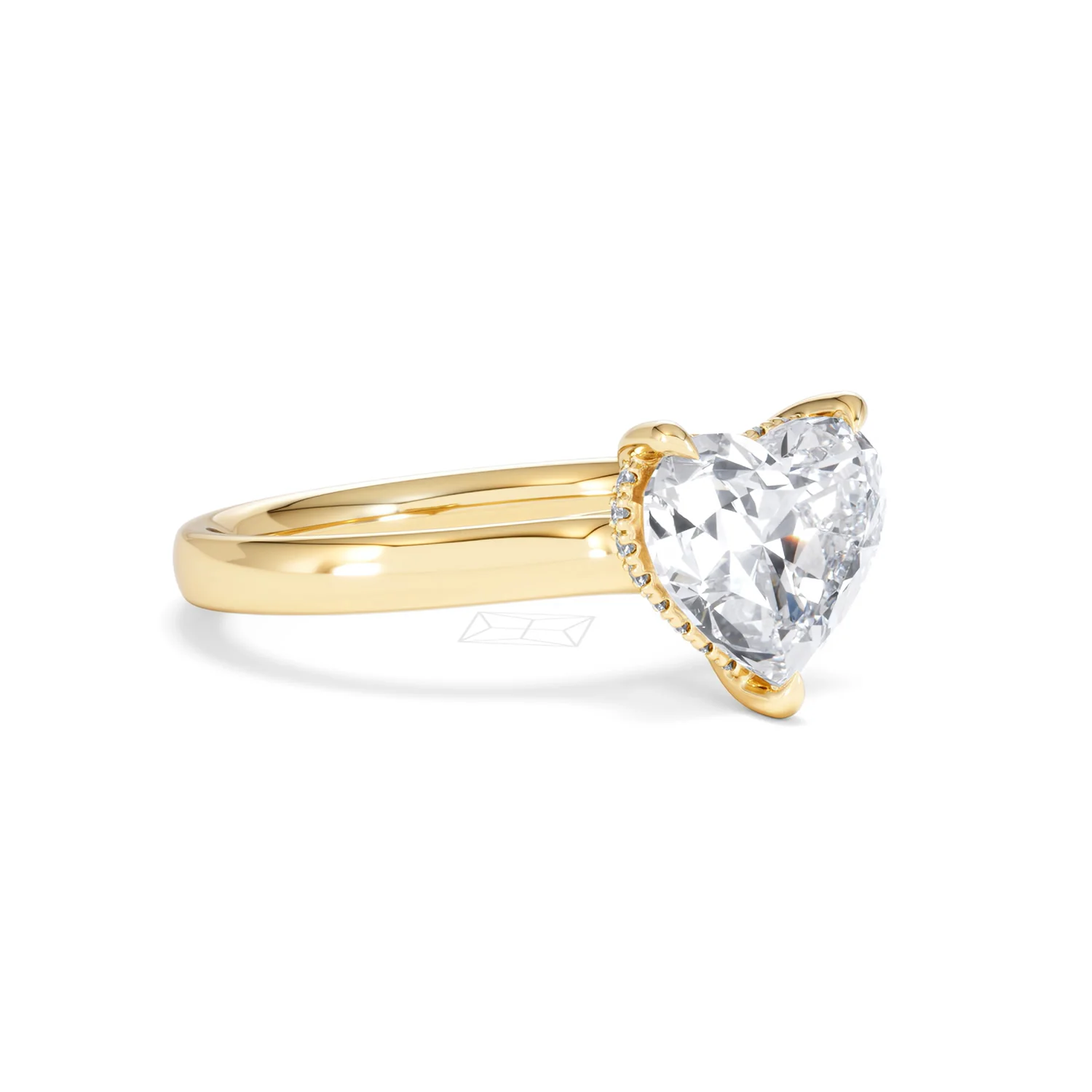 Amora Heart 2.09ct Hidden Halo Lab Diamond Engagement Ring F/VS Set in 18K Gold - Image 16