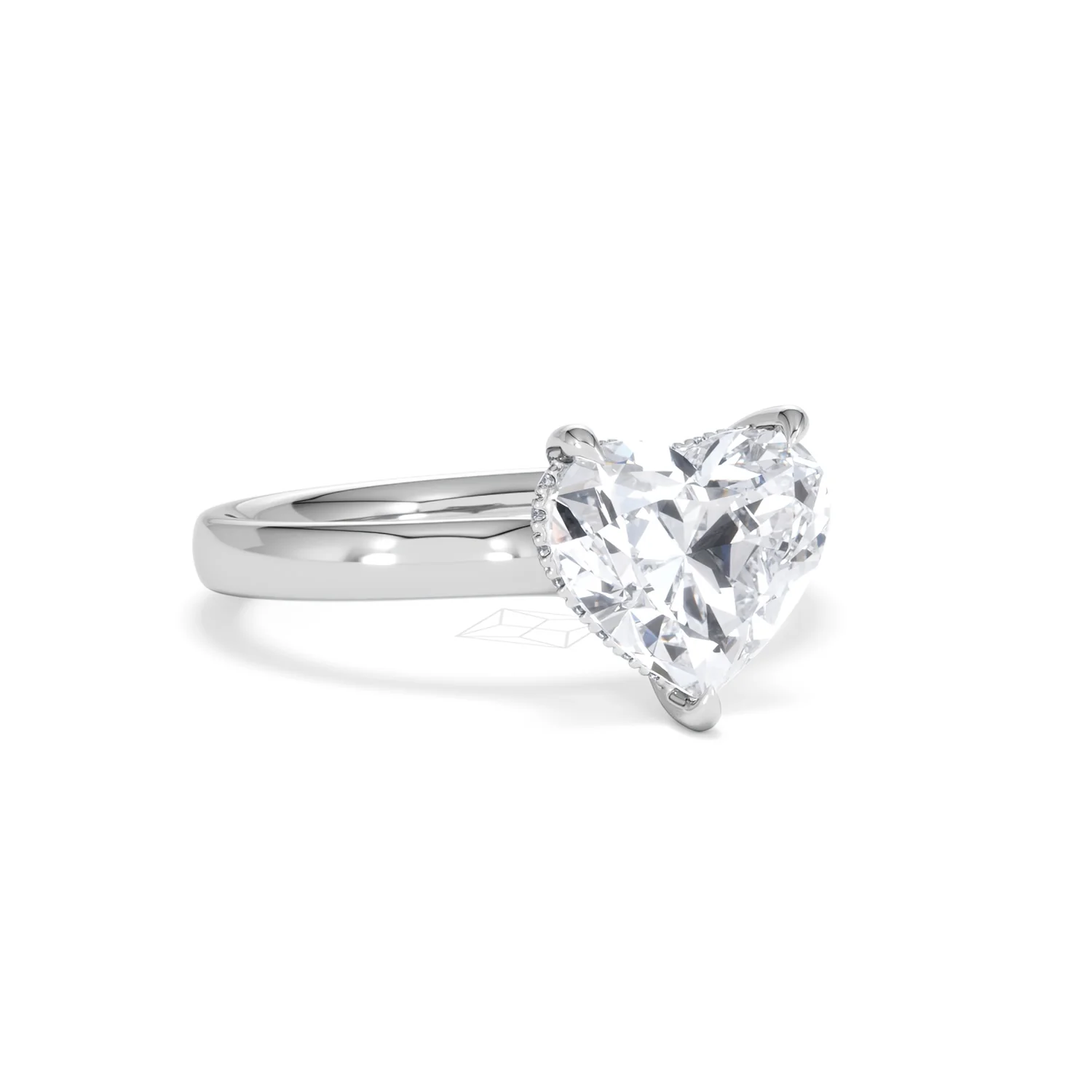 Amora Heart 2.09ct Hidden Halo Lab Diamond Engagement Ring F/VS Set in 18K White Gold - Image 13