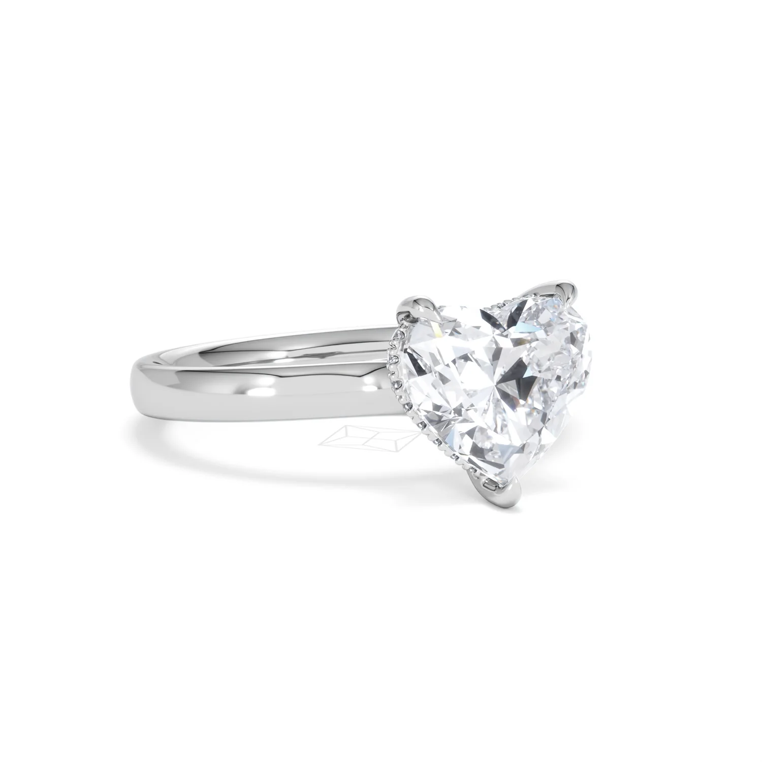 Amora Heart 2.09ct Hidden Halo Lab Diamond Engagement Ring F/VS Set in 18K White Gold - Image 14